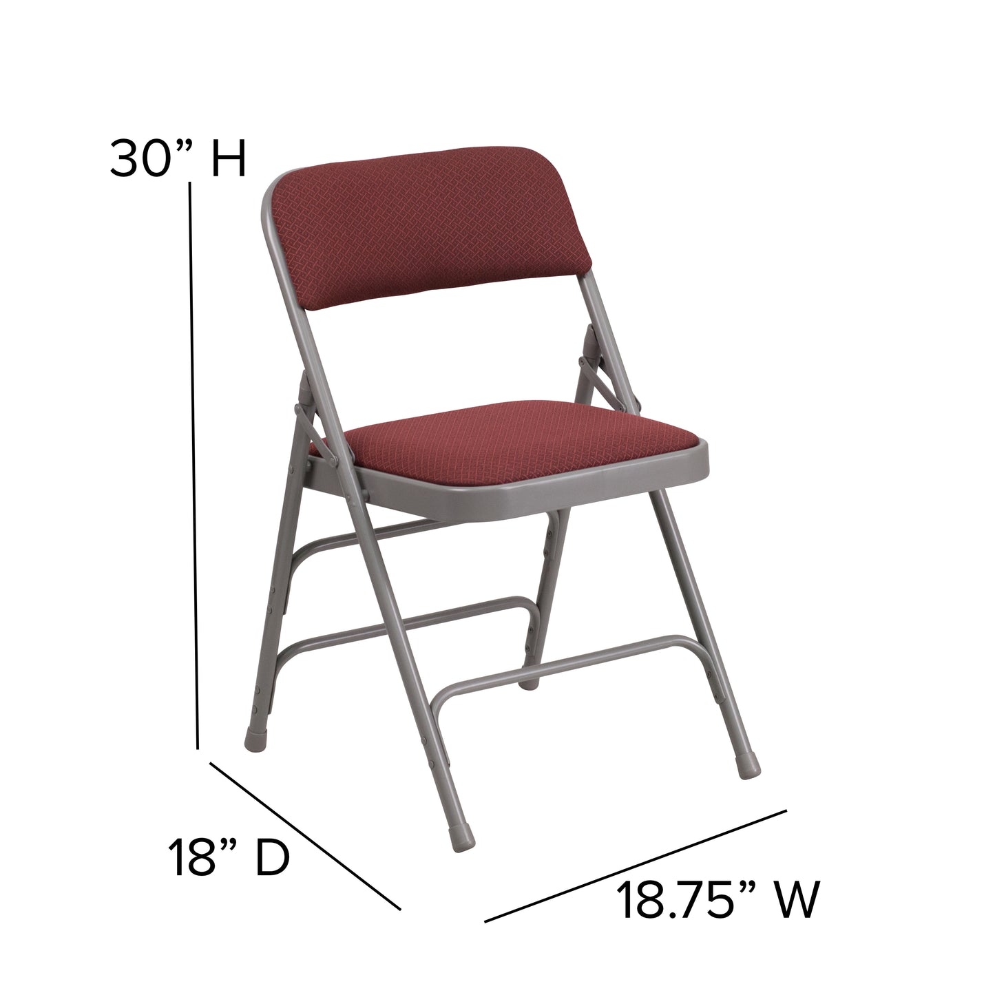 Curved Triple Braced & Double Hinged Metal Folding Chair