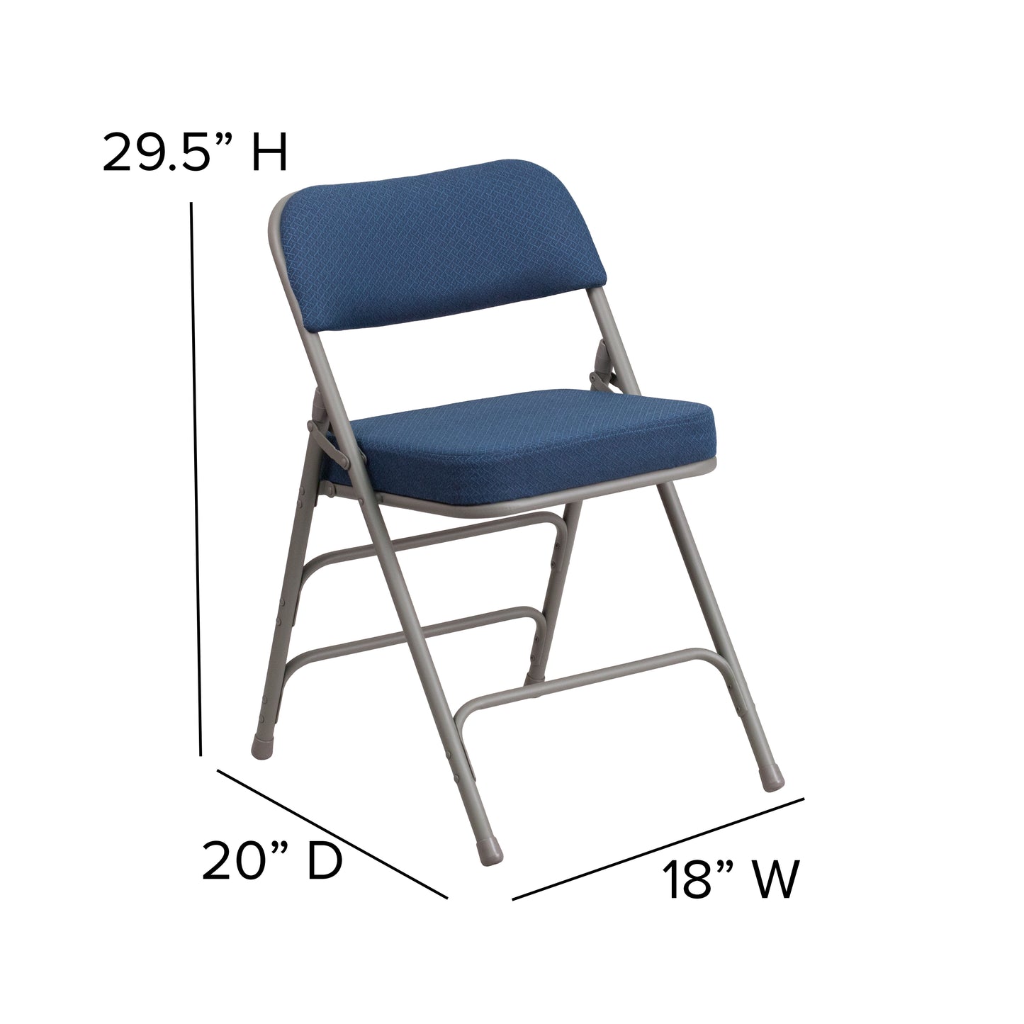 Curved Triple Braced & Double Hinged Fabric Metal Folding Chair