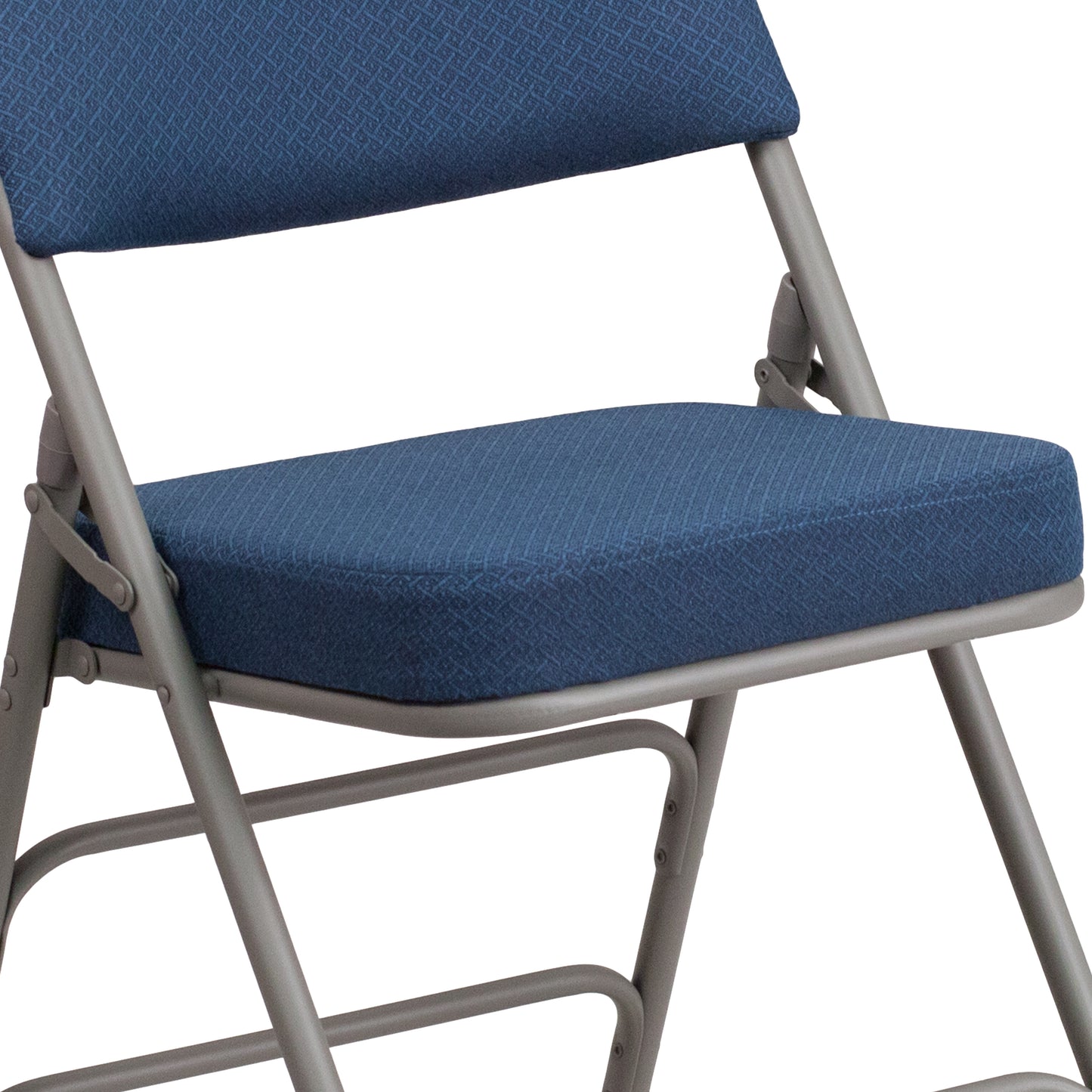 Curved Triple Braced & Double Hinged Fabric Metal Folding Chair