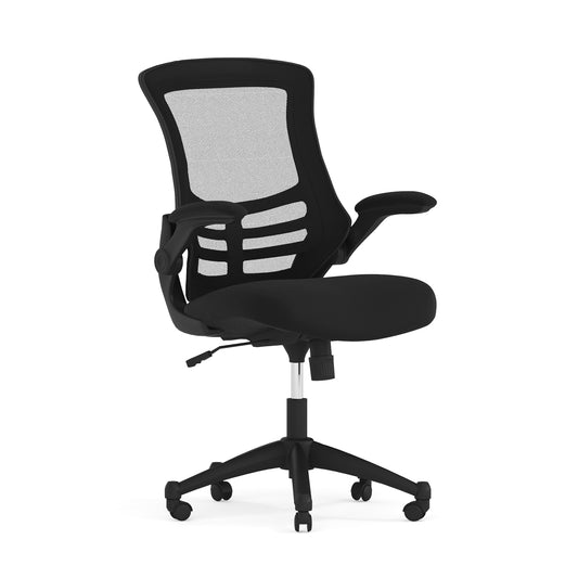 Ergonomic Mid-Back Mesh Swivel Office Chair with Flip-Up Arms