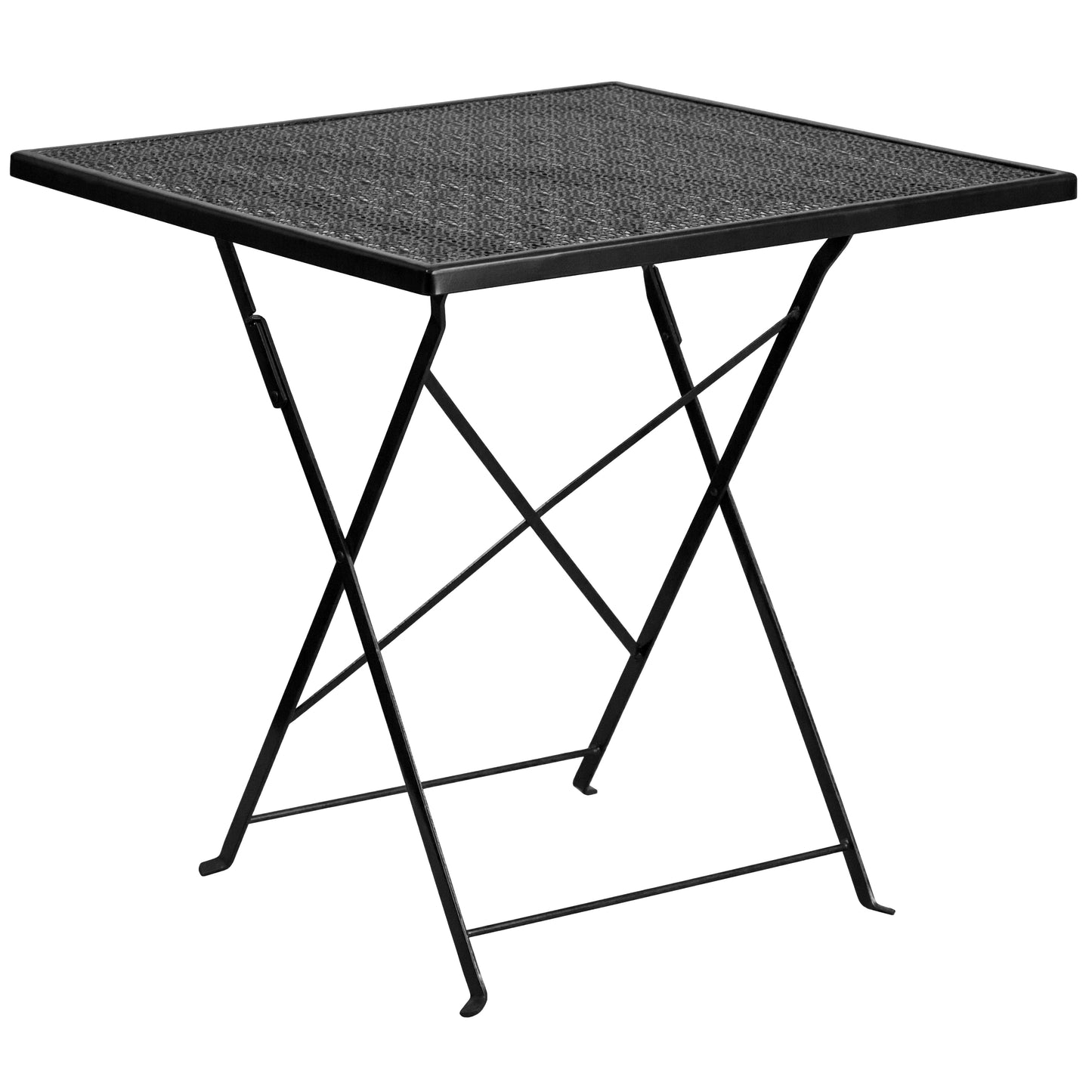 Commercial Grade 28" Square Indoor-Outdoor Steel Folding Patio Table