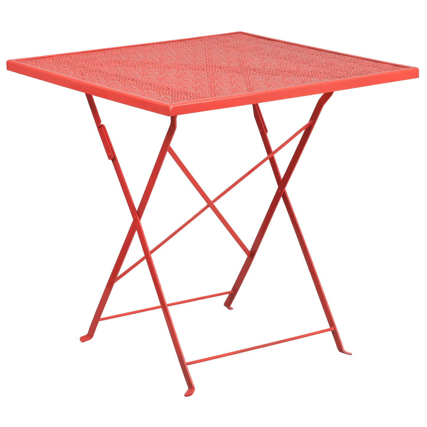 Commercial Grade 28" Square Indoor-Outdoor Steel Folding Patio Table