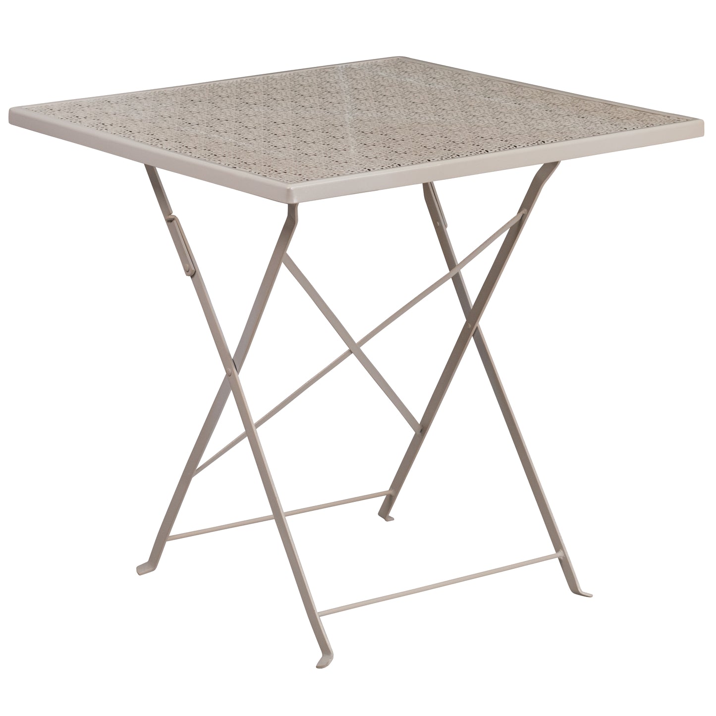 Commercial Grade 28" Square Indoor-Outdoor Steel Folding Patio Table