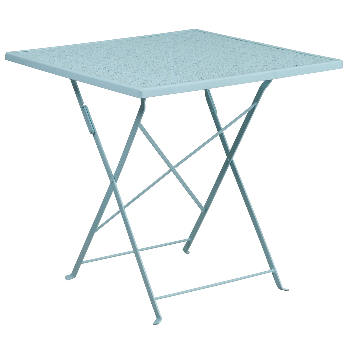 Commercial Grade 28" Square Indoor-Outdoor Steel Folding Patio Table