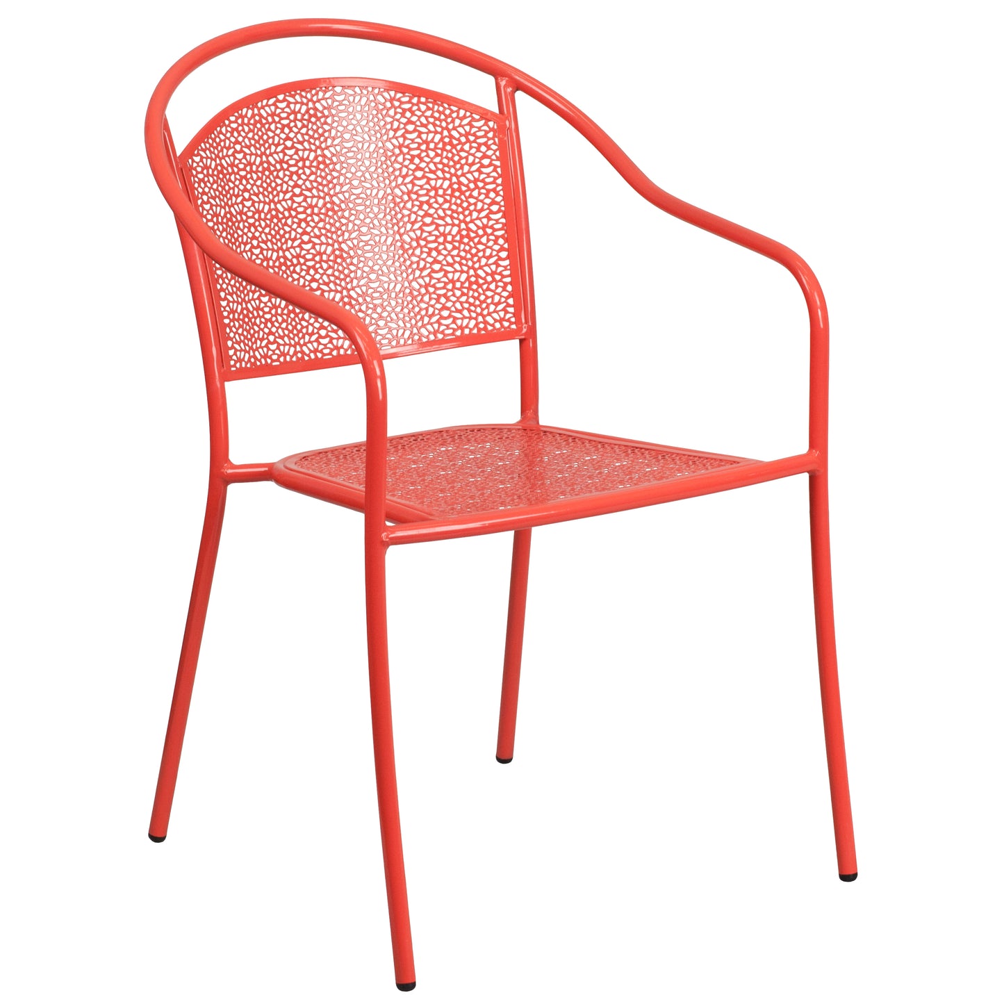 Commercial Grade Indoor-Outdoor Steel Patio Arm Chair with Round Back