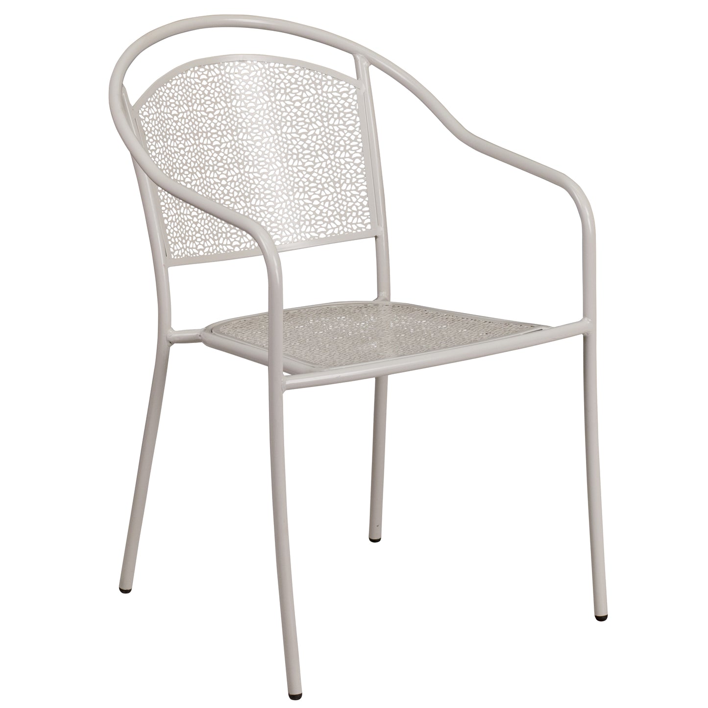 Commercial Grade Indoor-Outdoor Steel Patio Arm Chair with Round Back