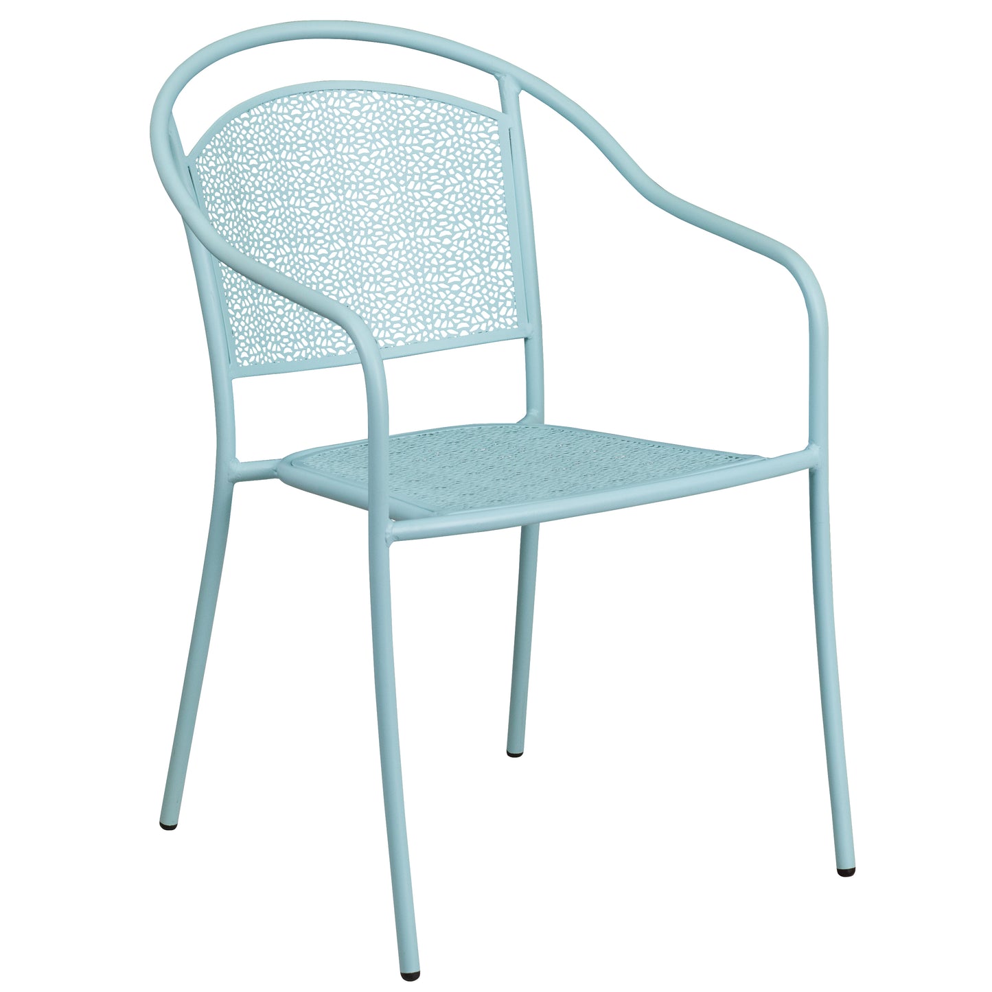 Commercial Grade Indoor-Outdoor Steel Patio Arm Chair with Round Back