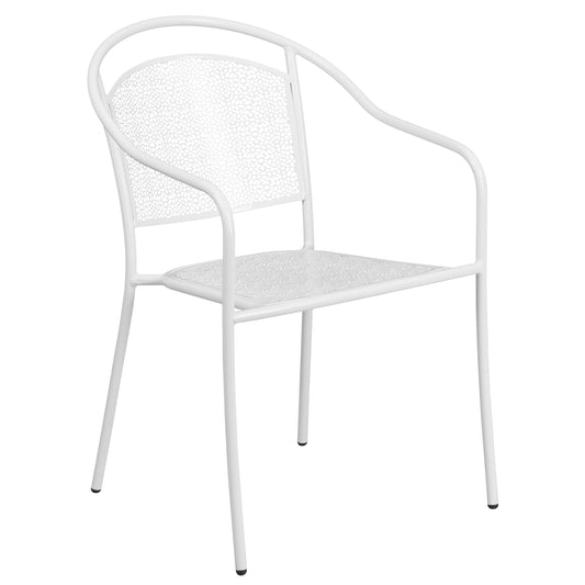 Commercial Grade Indoor-Outdoor Steel Patio Arm Chair with Round Back