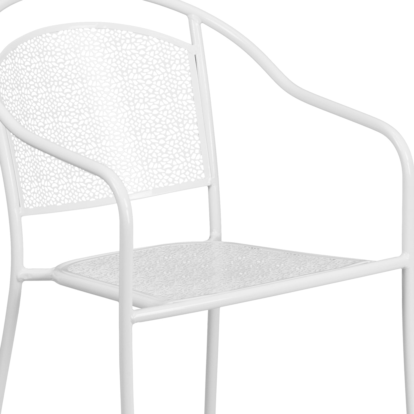 Commercial Grade Indoor-Outdoor Steel Patio Arm Chair with Round Back