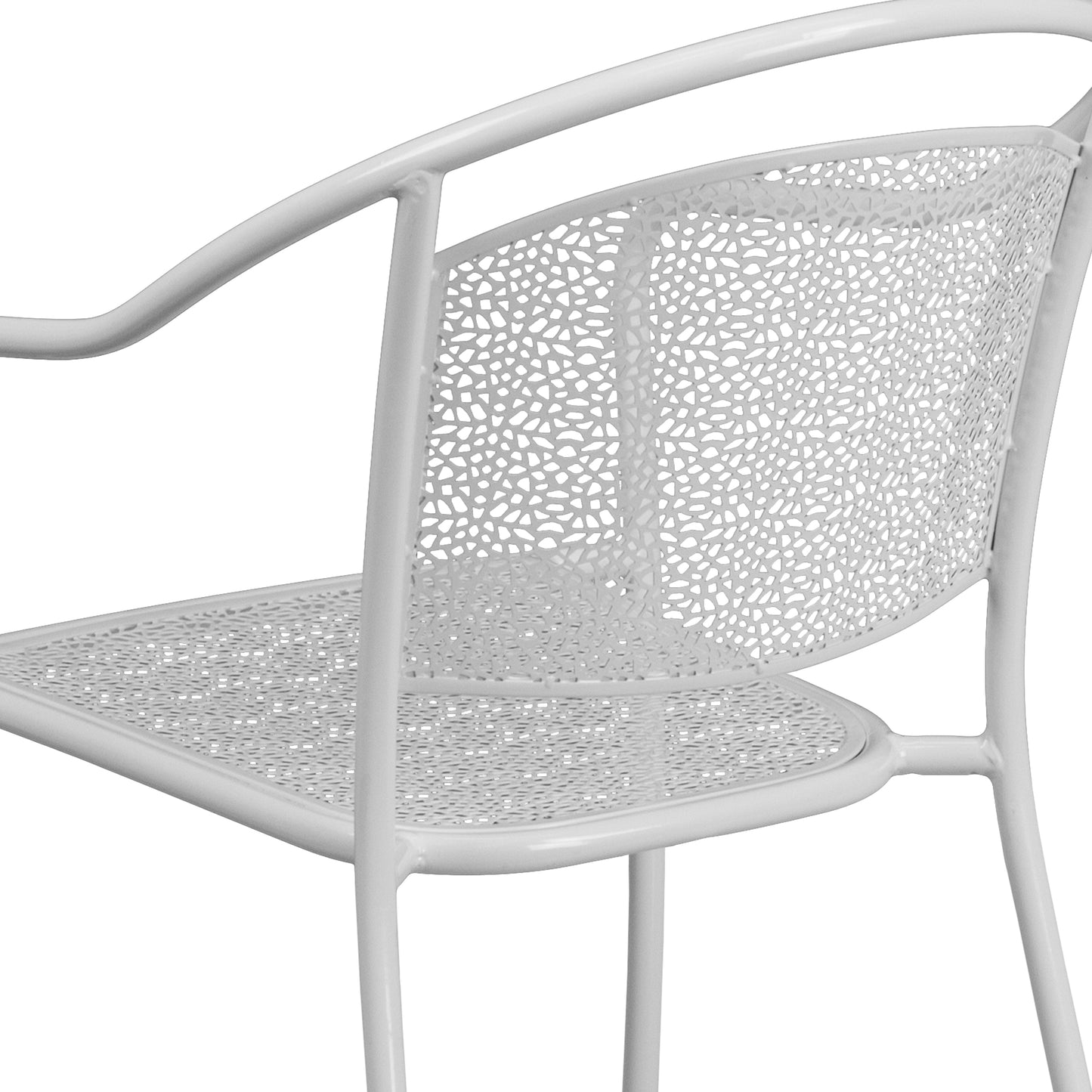 Commercial Grade Indoor-Outdoor Steel Patio Arm Chair with Round Back