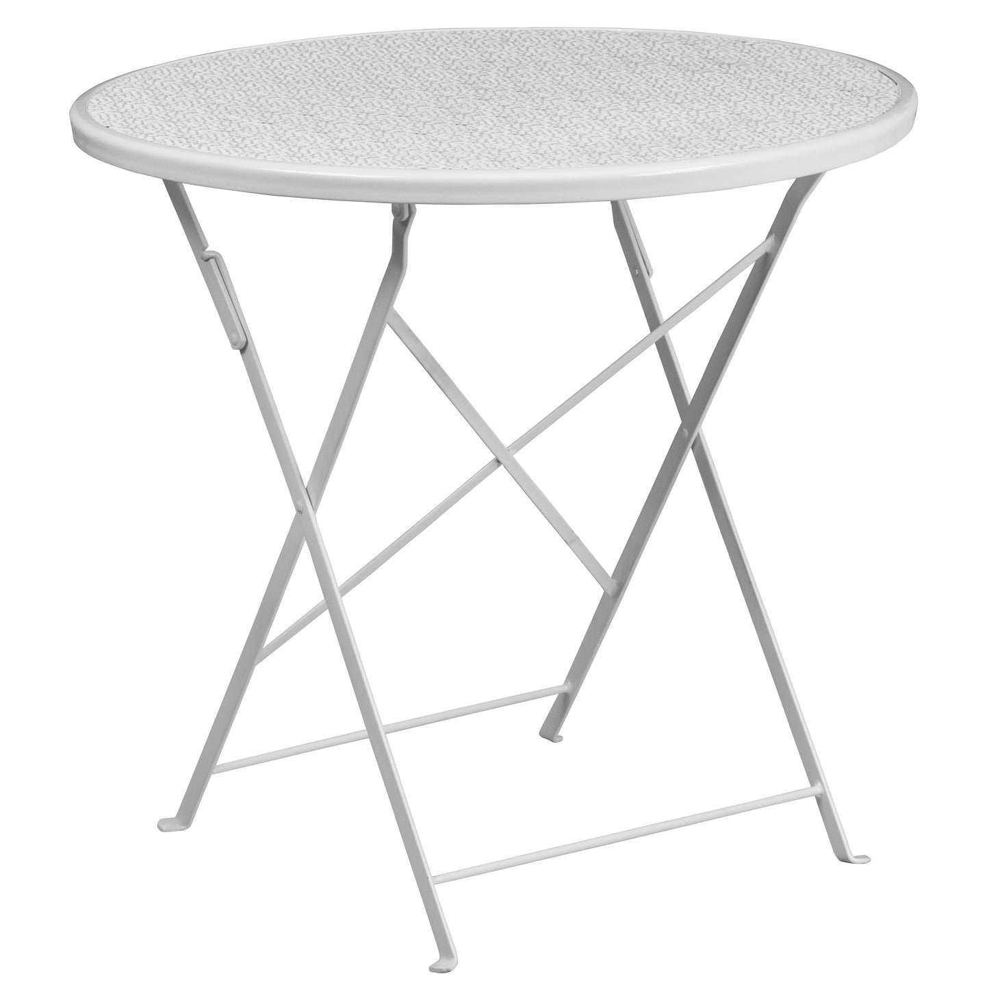 Commercial Grade 30" Round Indoor-Outdoor Steel Folding Patio Table