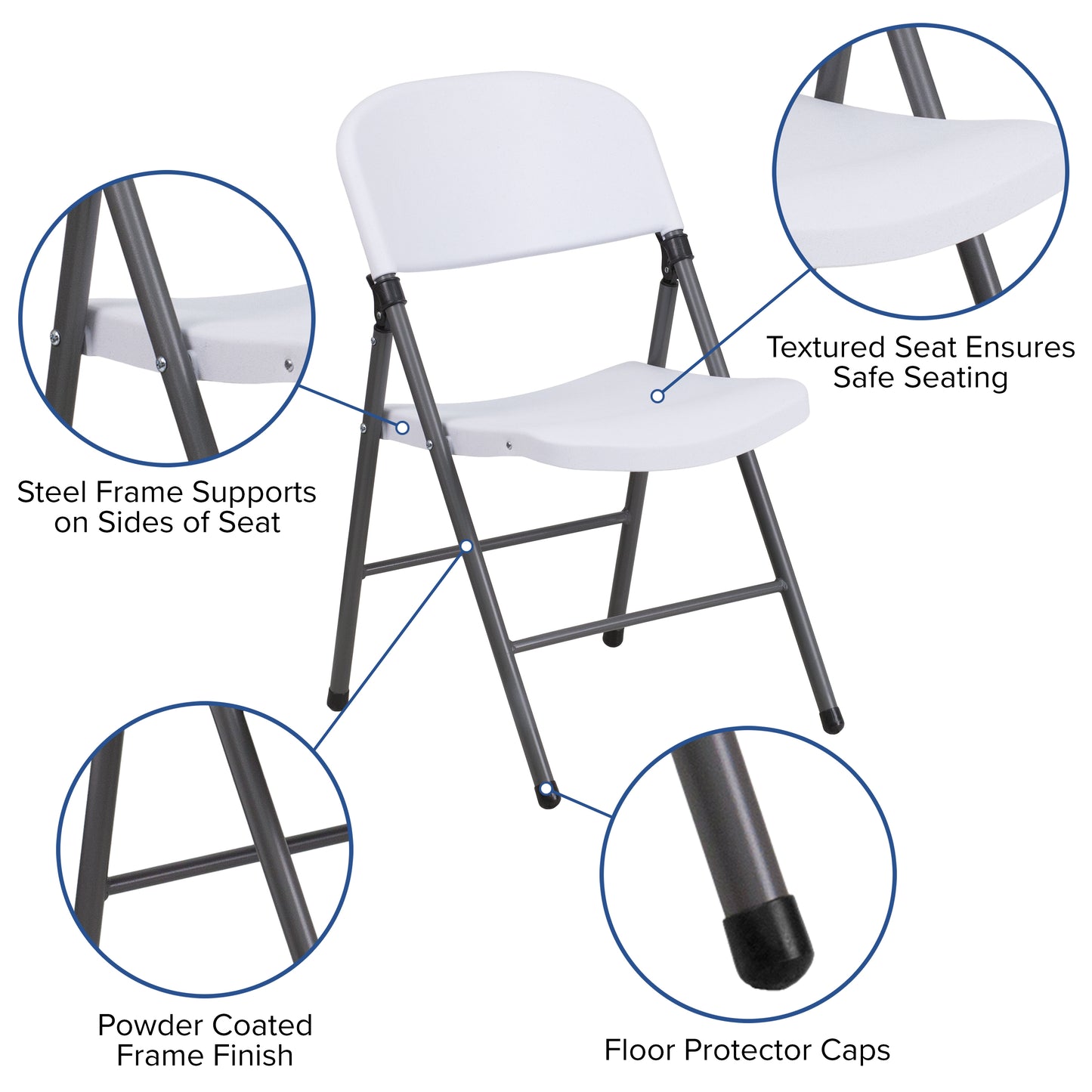 Plastic Folding Chair with 330 lb. Weight Capacity