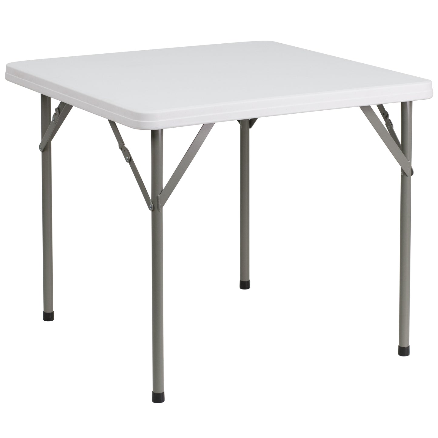 2 ft. 10 in. Square Granite White Plastic Folding Table