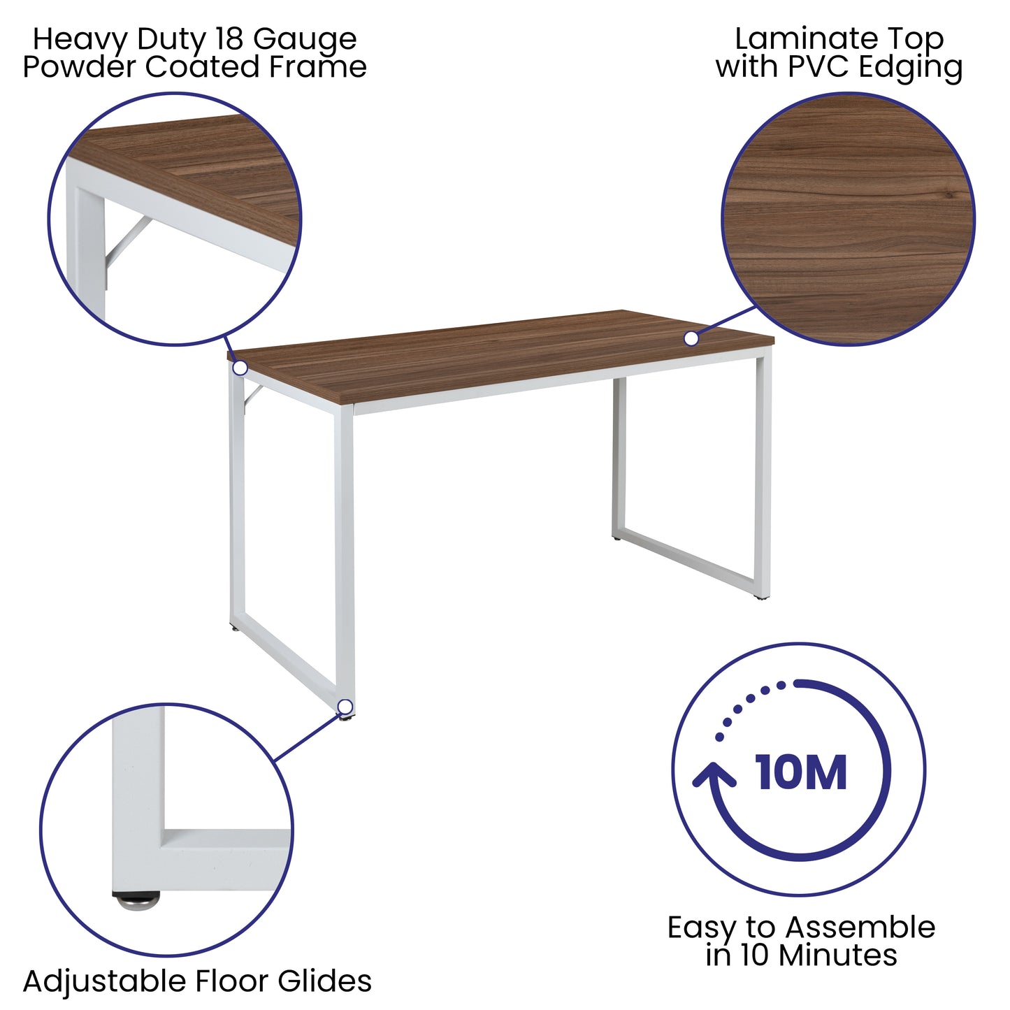 47'' Industrial Modern Home Office Desk