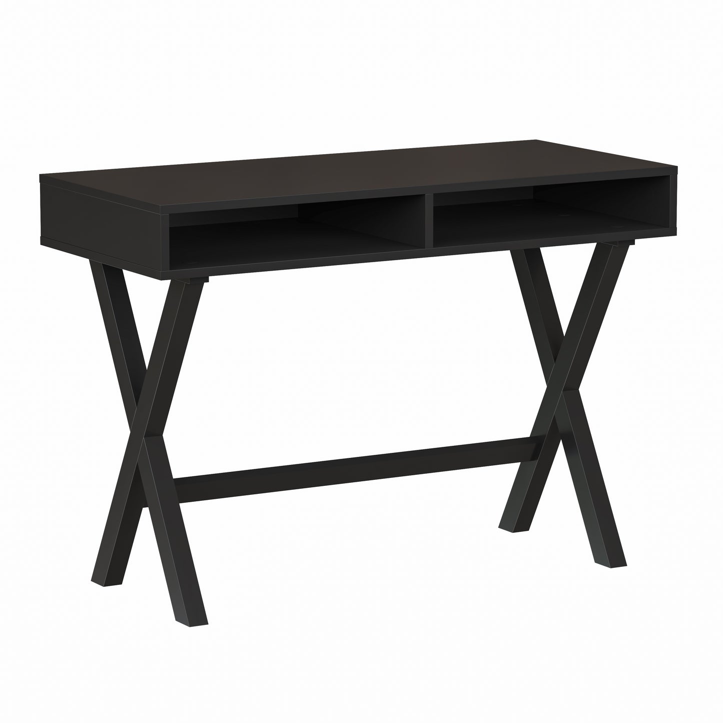 Modern Compact Computer Desk with Storage Compartments - Sturdy Home Office or Dorm Desk