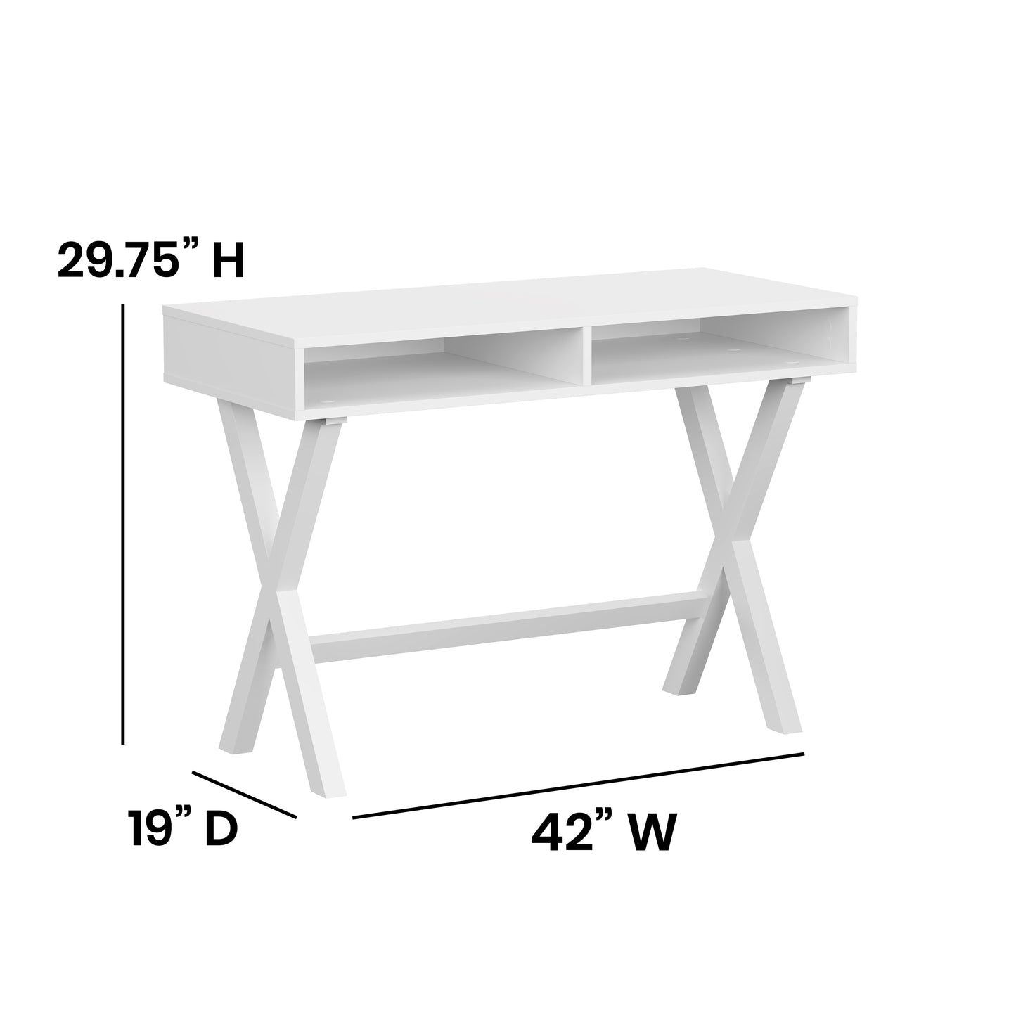 Modern Compact Computer Desk with Storage Compartments - Sturdy Home Office or Dorm Desk