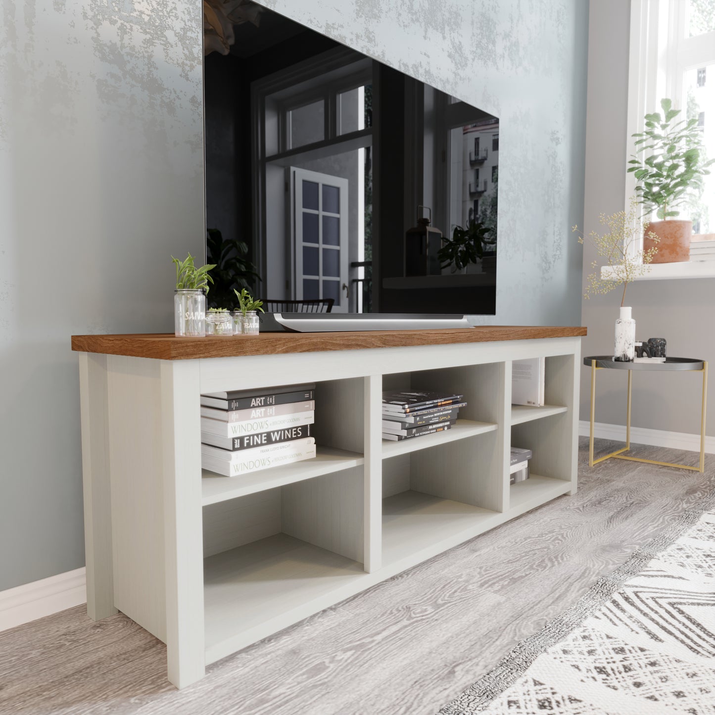 65-Inch Open Media Console Cabinet for TVs up to 80”