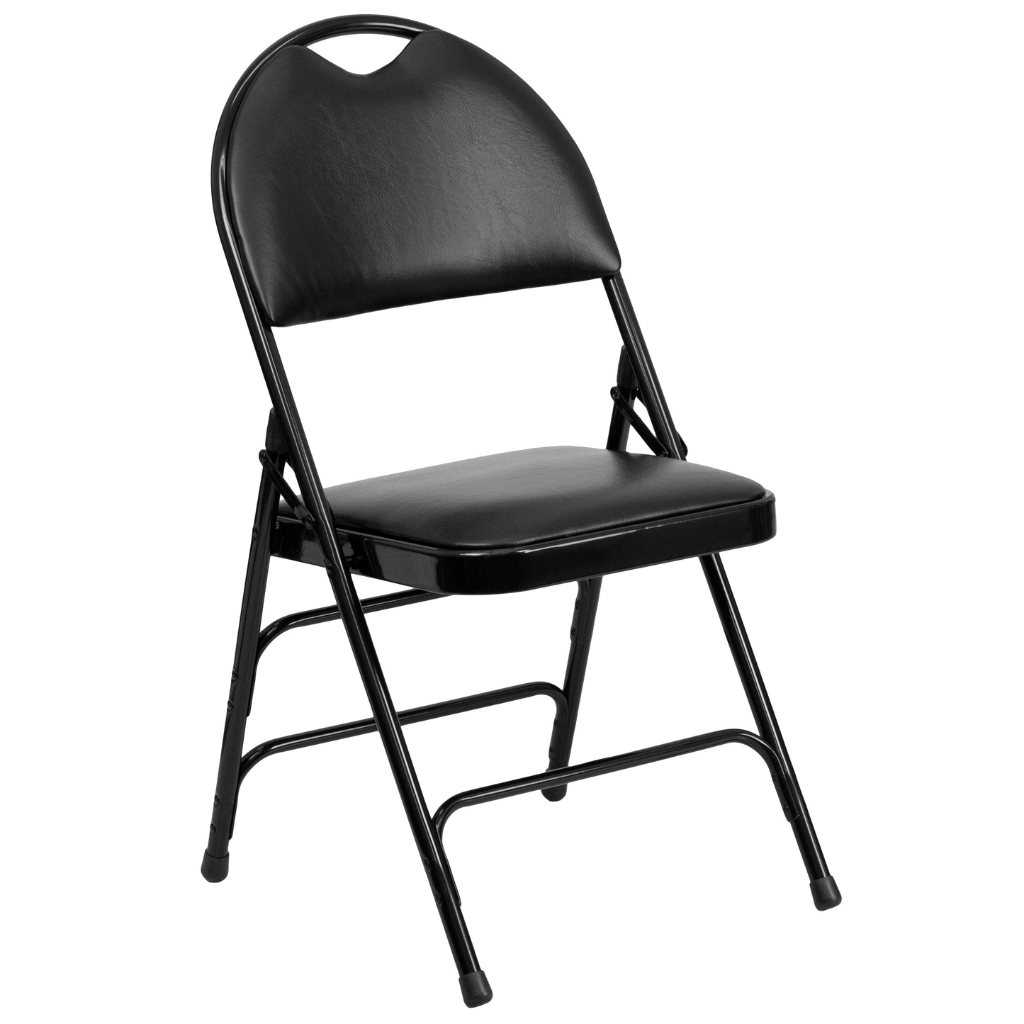 Ultra-Premium Triple Braced Vinyl Metal Folding Chair with Easy-Carry Handle