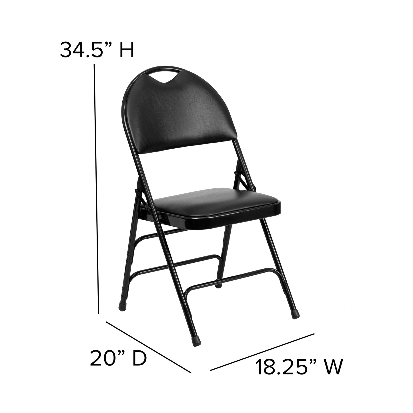 Ultra-Premium Triple Braced Vinyl Metal Folding Chair with Easy-Carry Handle