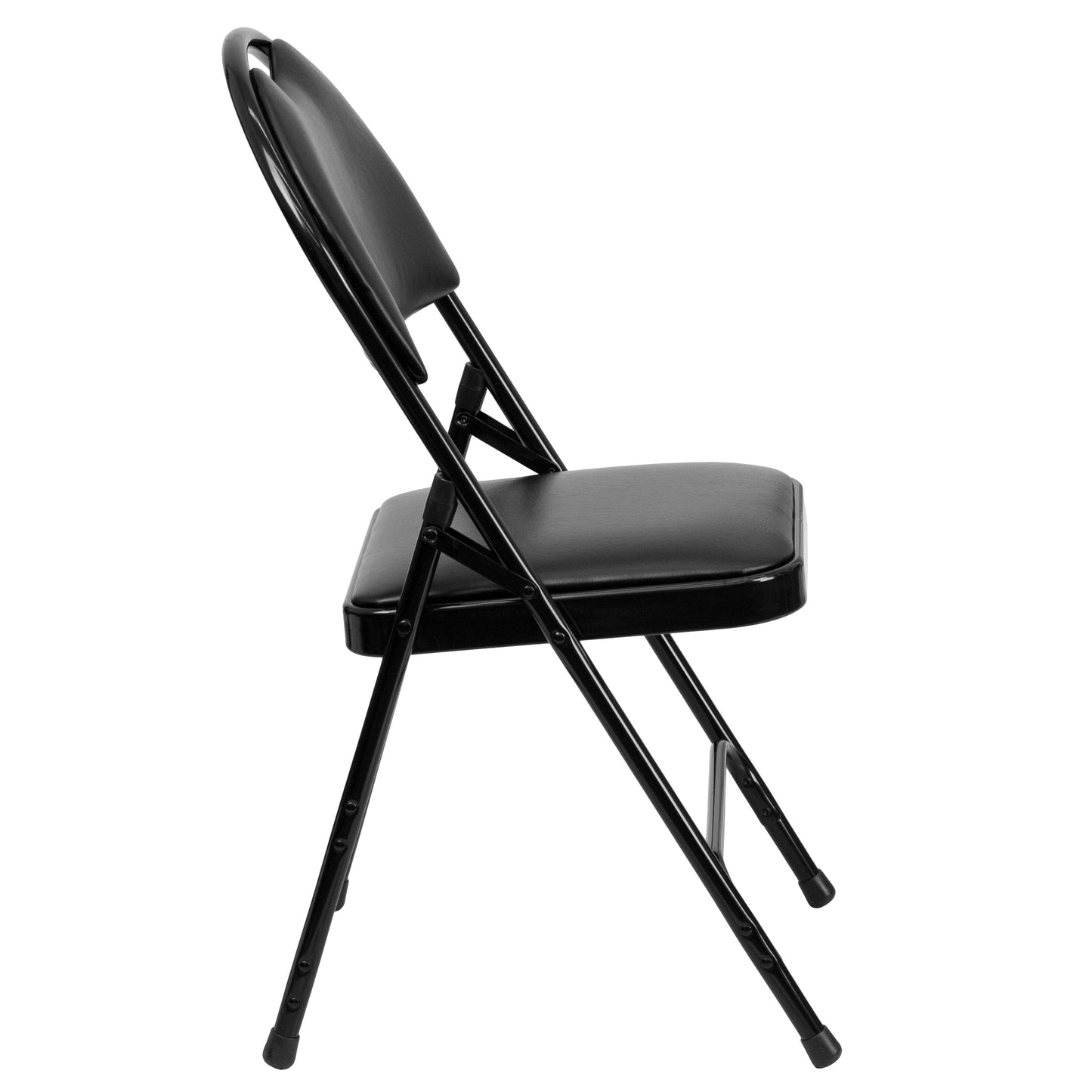 Ultra-Premium Triple Braced Vinyl Metal Folding Chair with Easy-Carry Handle