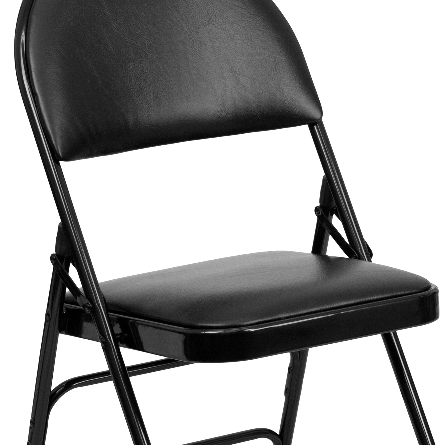 Ultra-Premium Triple Braced Vinyl Metal Folding Chair with Easy-Carry Handle