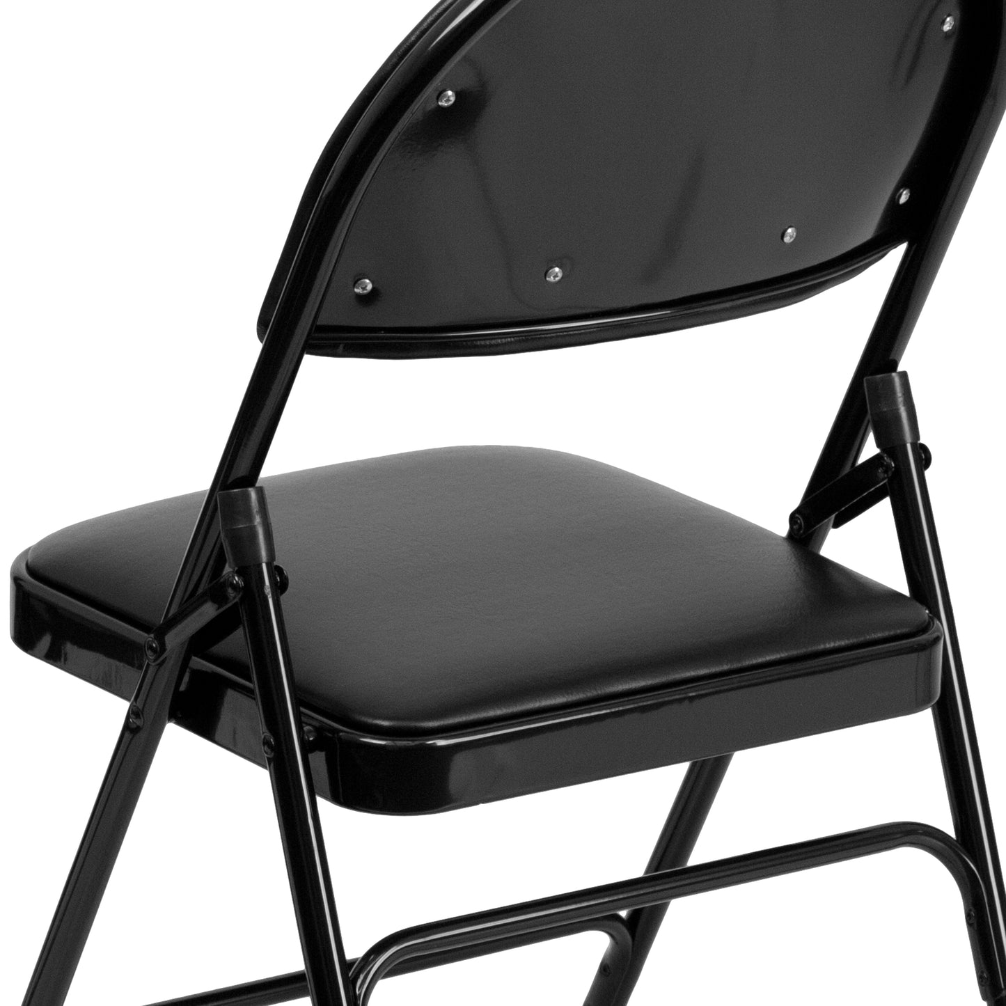 Ultra-Premium Triple Braced Vinyl Metal Folding Chair with Easy-Carry Handle