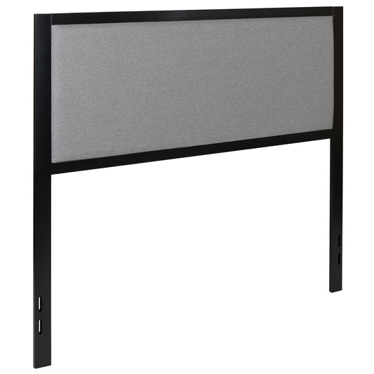 Contemporary Upholstered Headboard with Classic Metal Frame (Full, Queen, King)