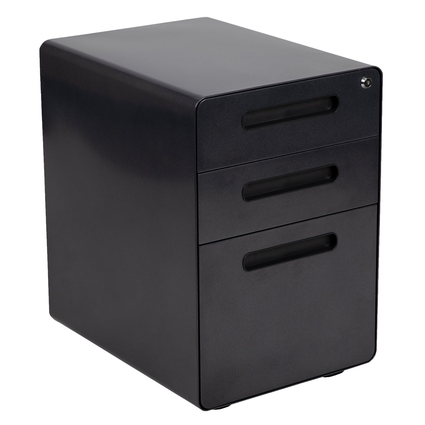 Ergonomic 3-Drawer Mobile Locking File Cabinet with Anti-Tilt