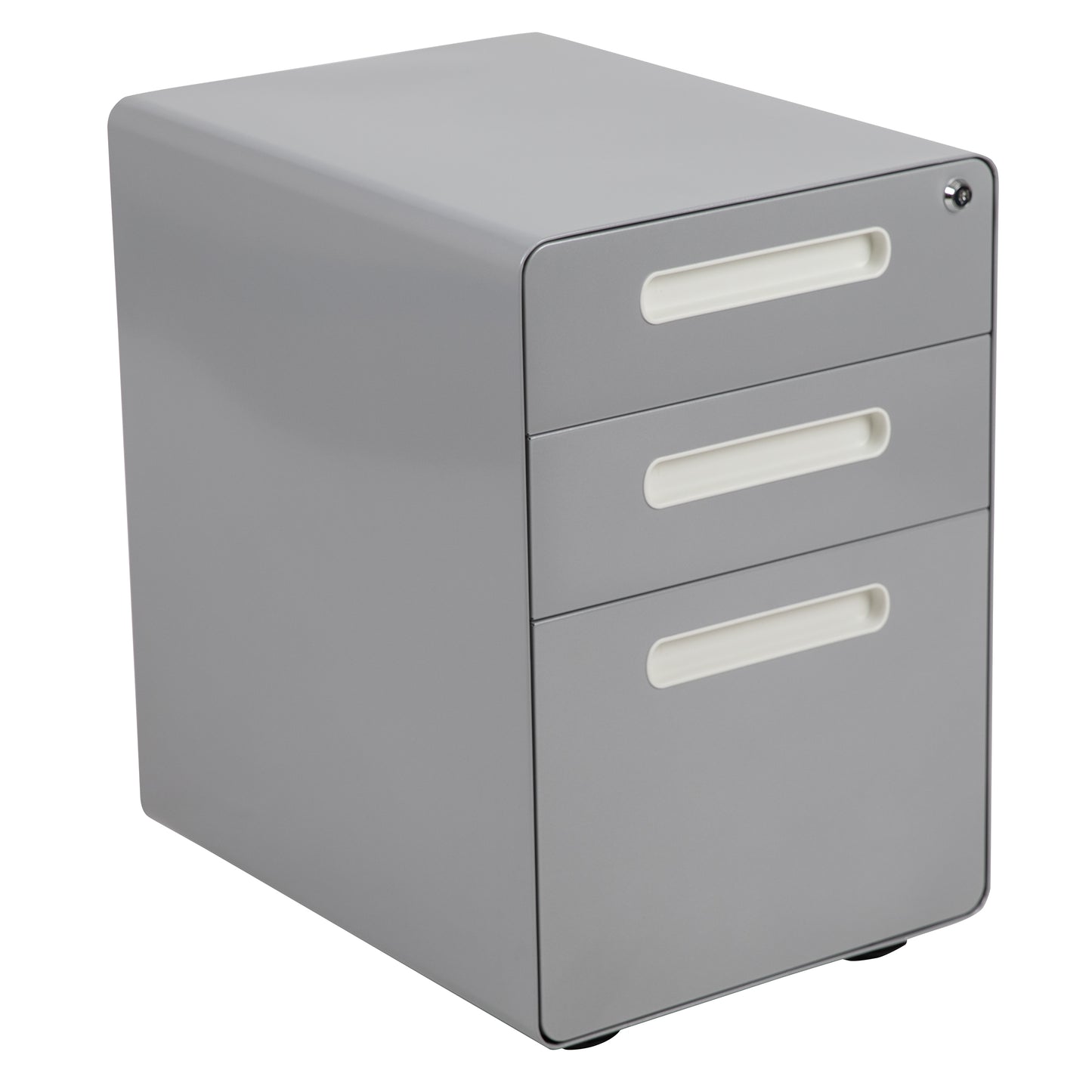 Ergonomic 3-Drawer Mobile Locking File Cabinet with Anti-Tilt