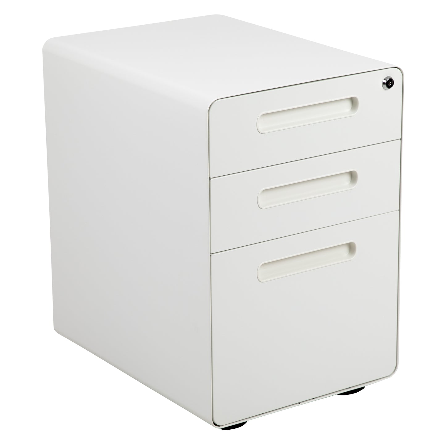 Ergonomic 3-Drawer Mobile Locking File Cabinet with Anti-Tilt