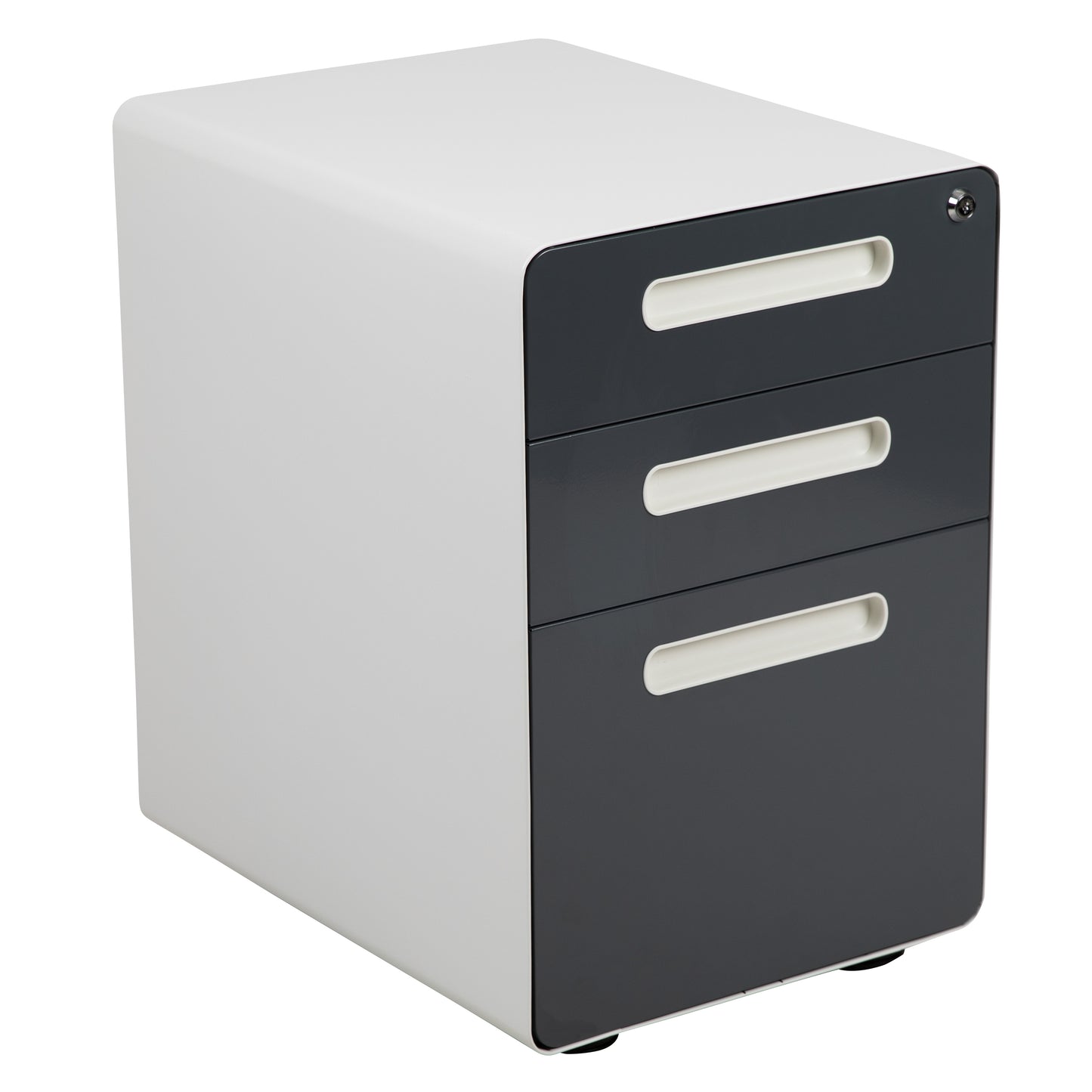 Ergonomic 3-Drawer Mobile Locking File Cabinet with Anti-Tilt