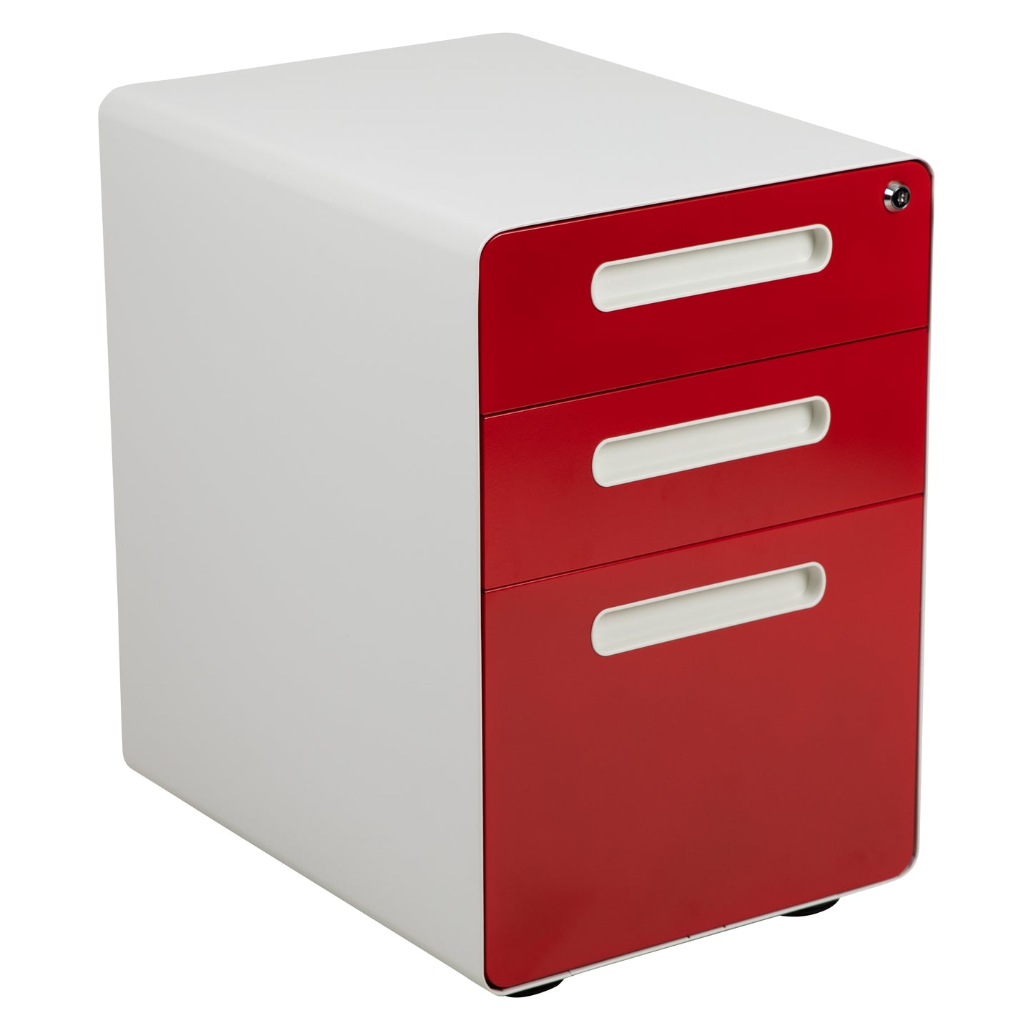 Ergonomic 3-Drawer Mobile Locking File Cabinet with Anti-Tilt