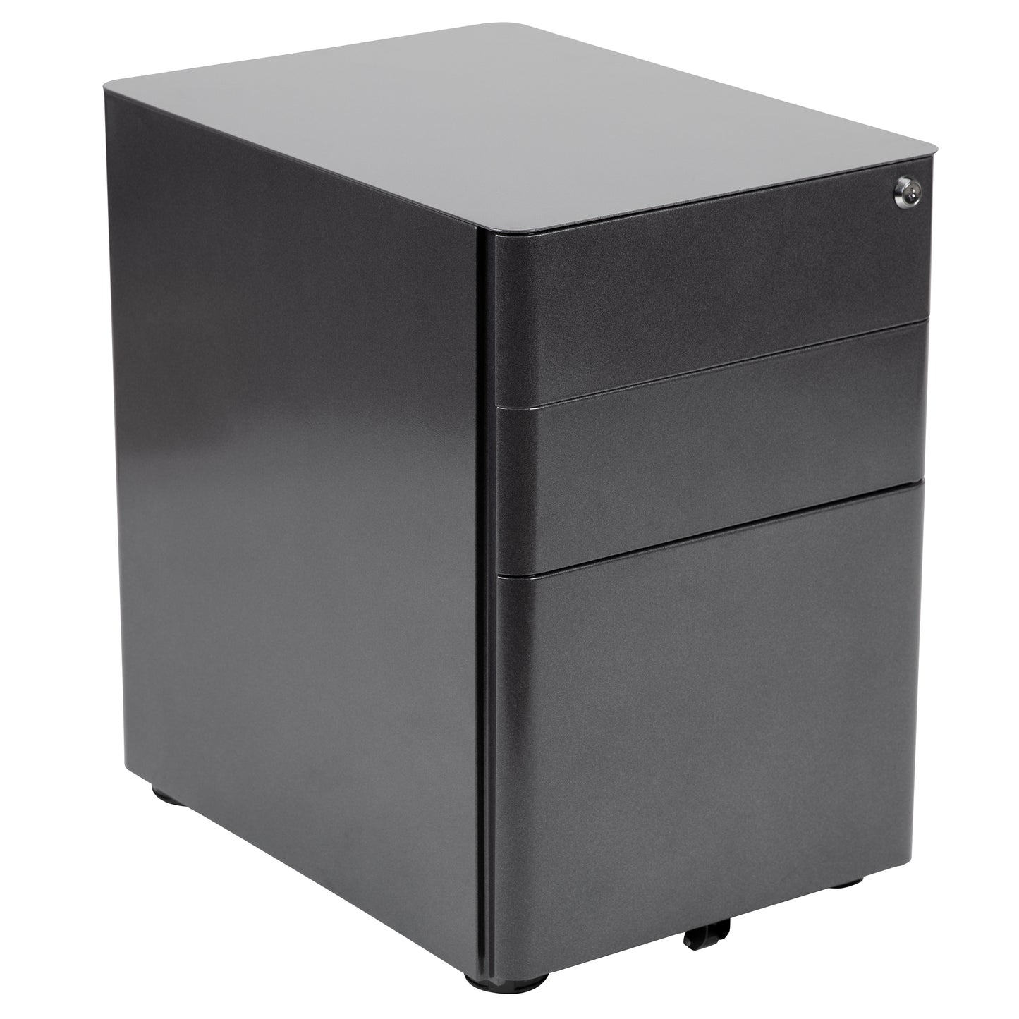 Modern 3-Drawer Mobile Locking Filing Cabinet with Anti-Tilt Mechanism and Hanging Drawer