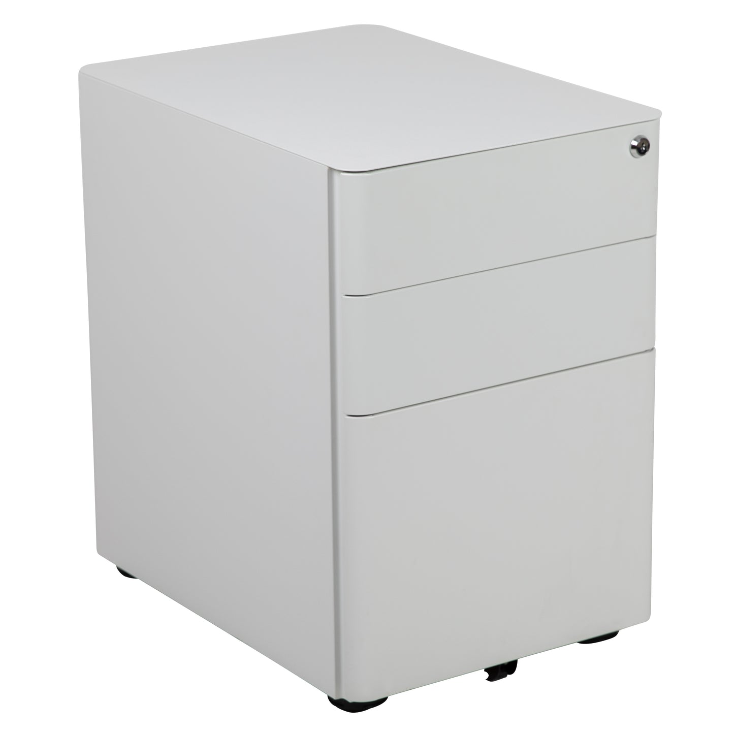 Modern 3-Drawer Mobile Locking Filing Cabinet with Anti-Tilt Mechanism and Hanging Drawer