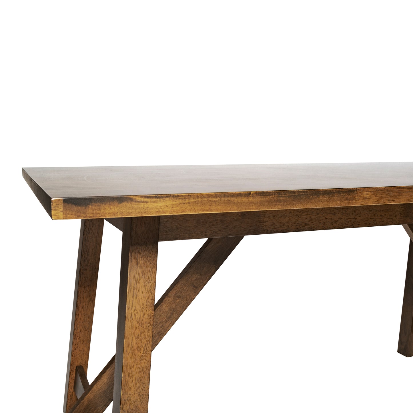 60-Inch Solid Wood Farmhouse Trestle Dining Table – Seating for 6