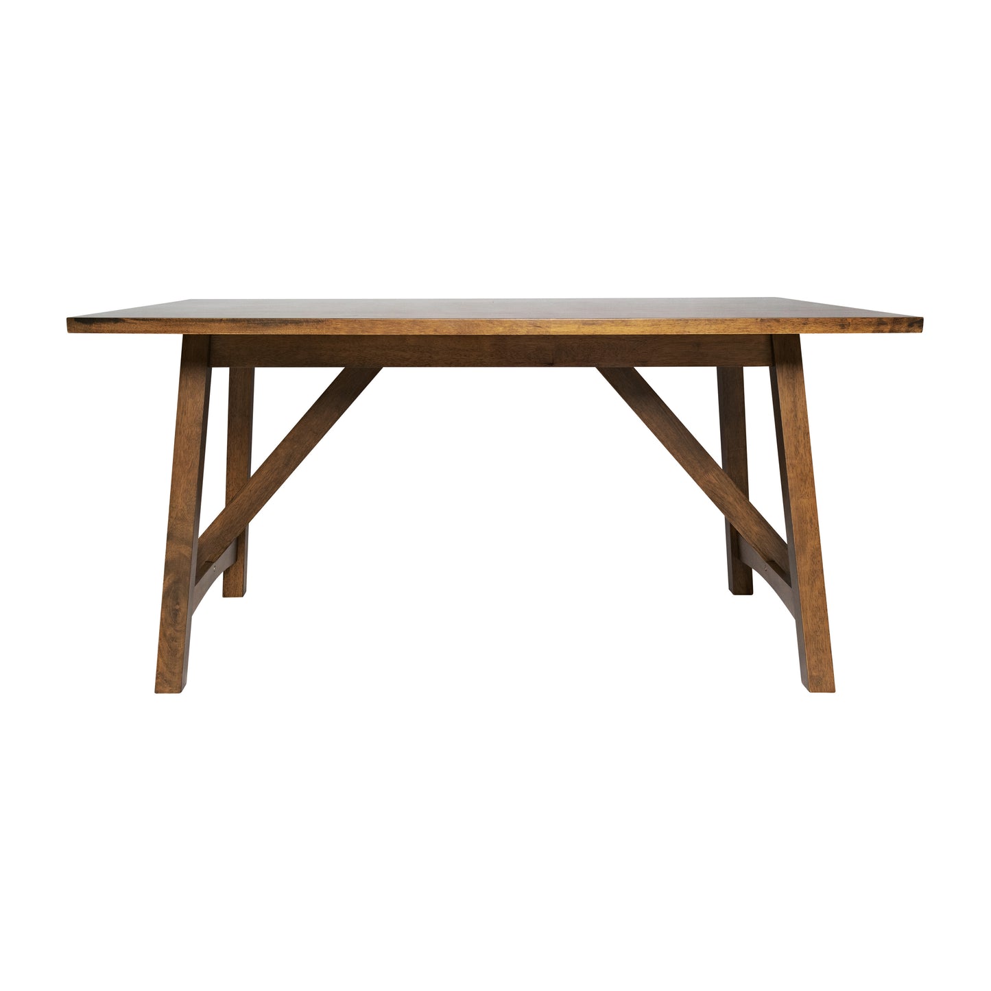 60-Inch Solid Wood Farmhouse Trestle Dining Table – Seating for 6