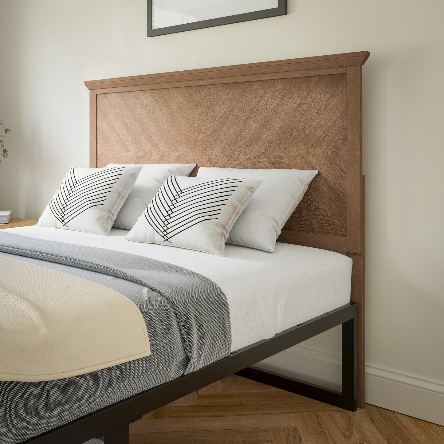 Contemporary Herringbone Pattern Headboard (Full, Queen, King)