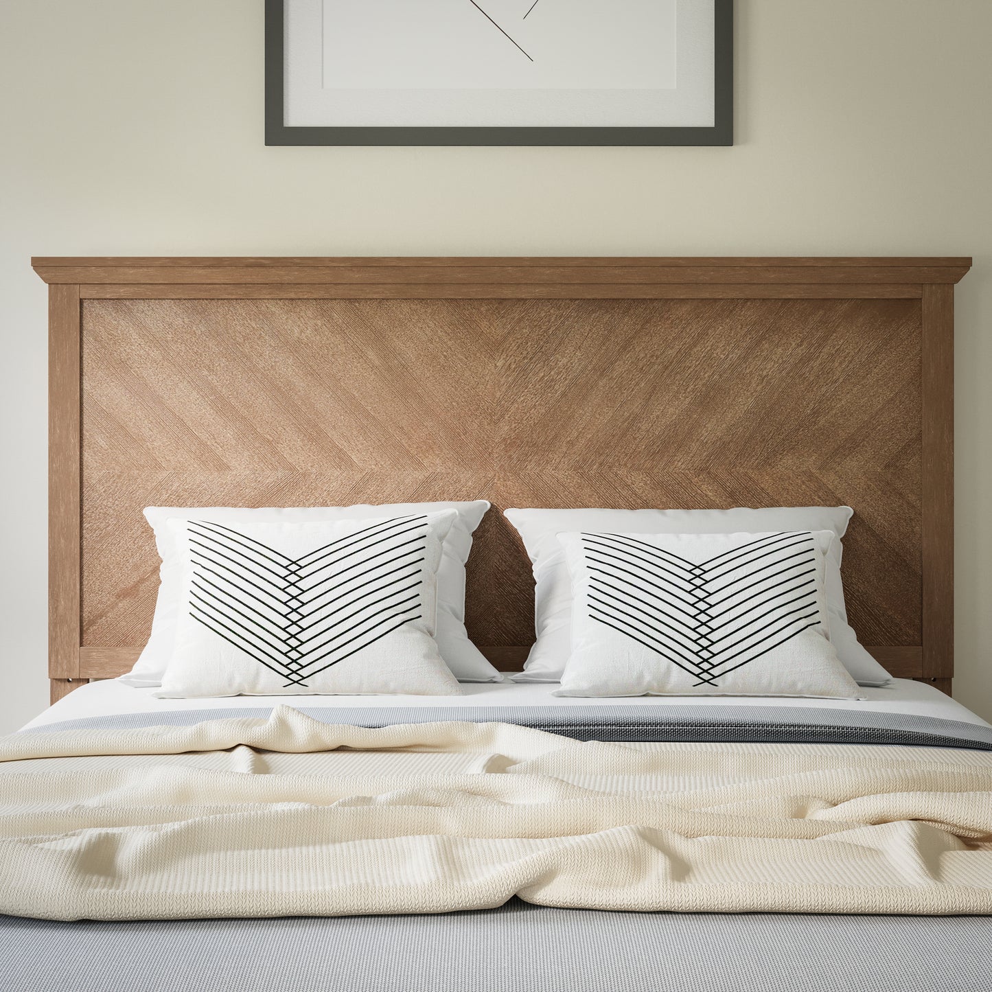 Contemporary Herringbone Pattern Headboard (Full, Queen, King)