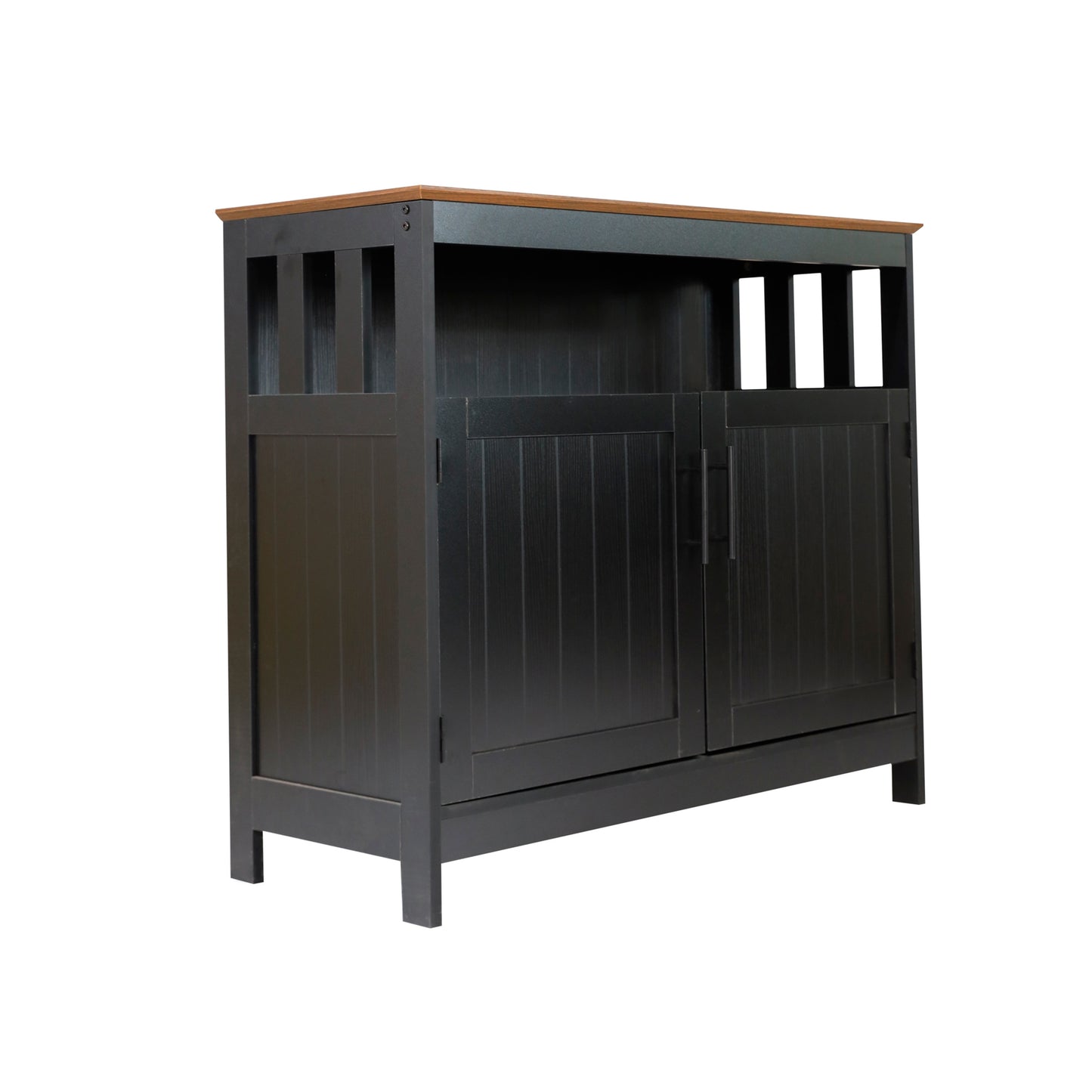 Classic Buffet Sideboard with Double Door Cabinet & Open Storage Shelf