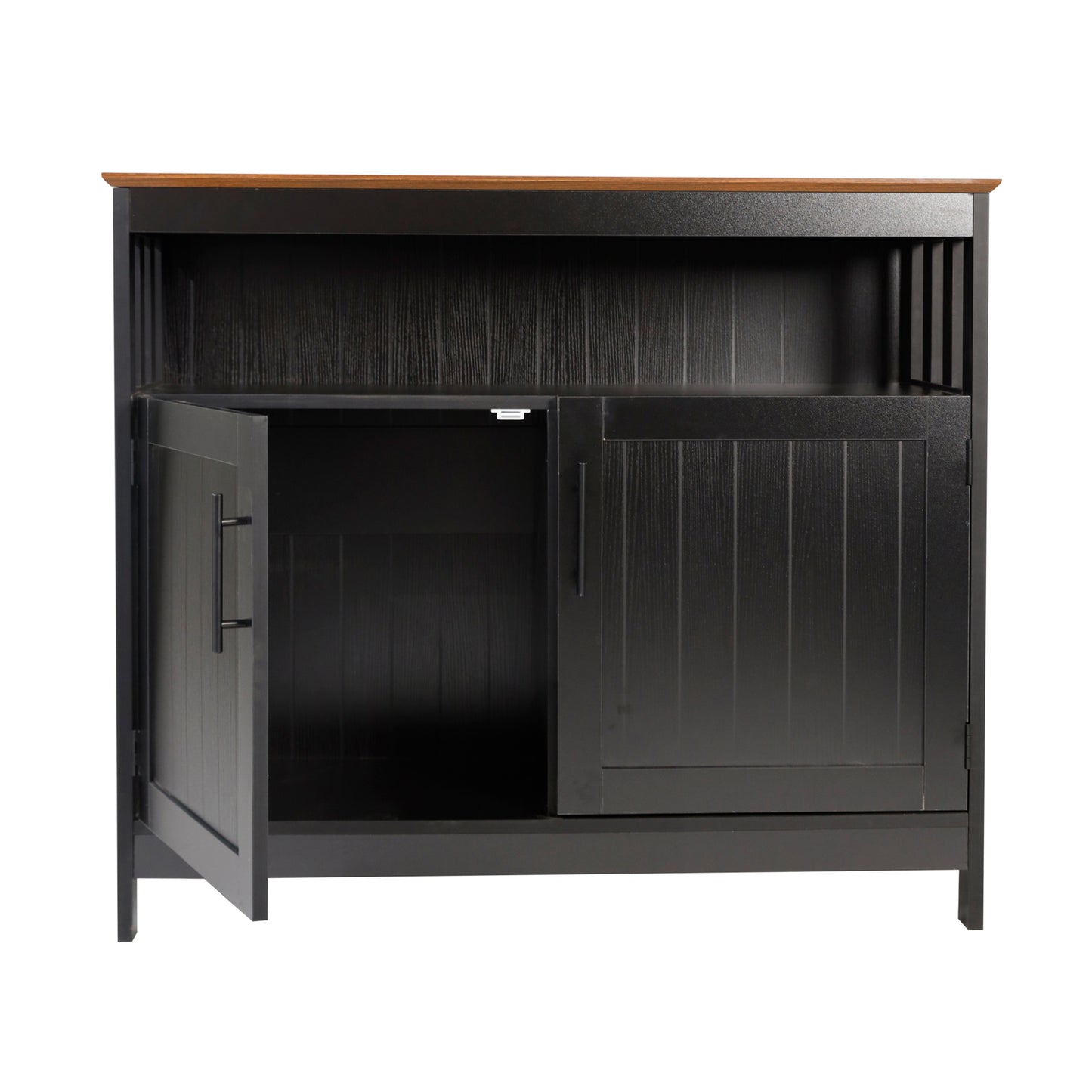 Classic Buffet Sideboard with Double Door Cabinet & Open Storage Shelf