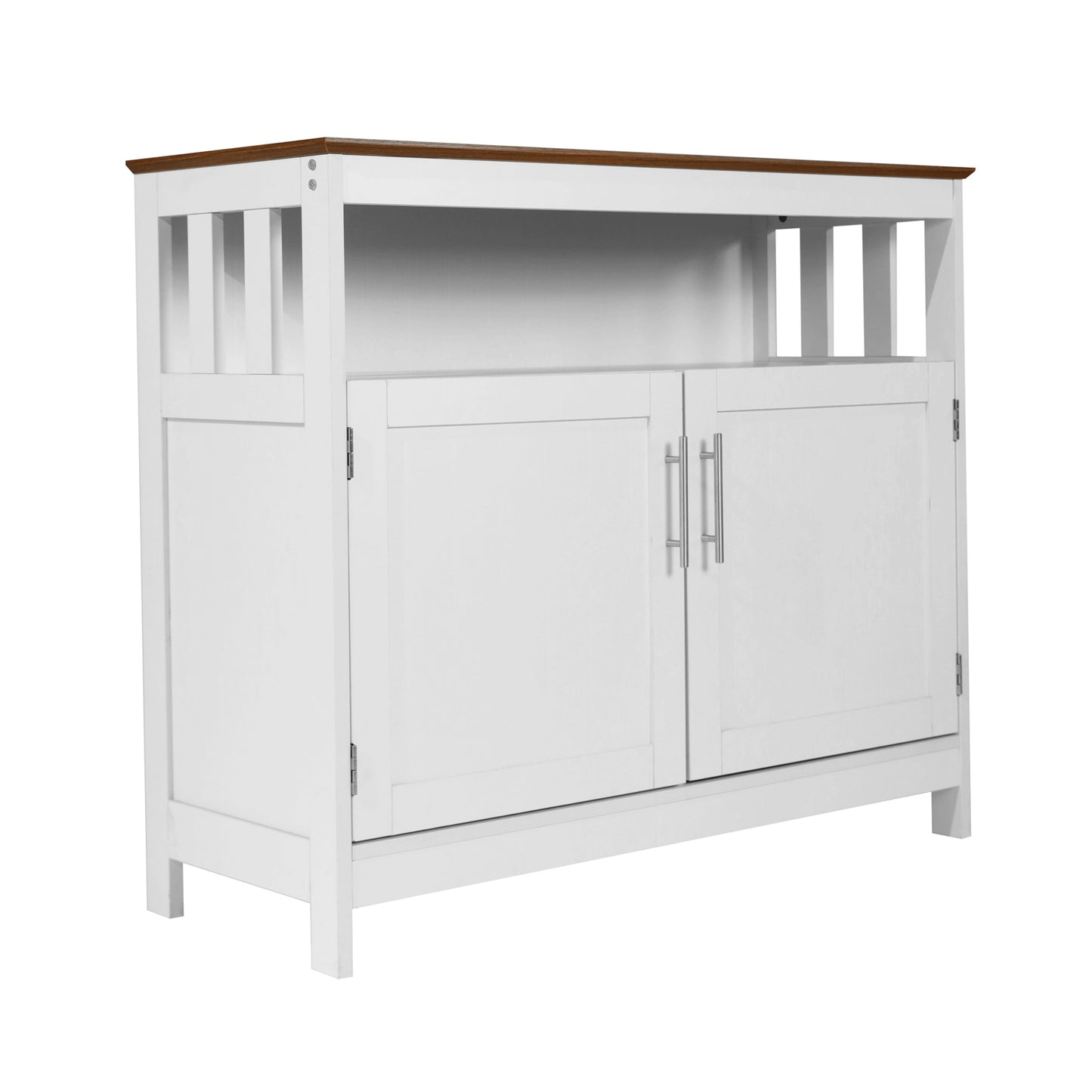 Classic Buffet Sideboard with Double Door Cabinet & Open Storage Shelf