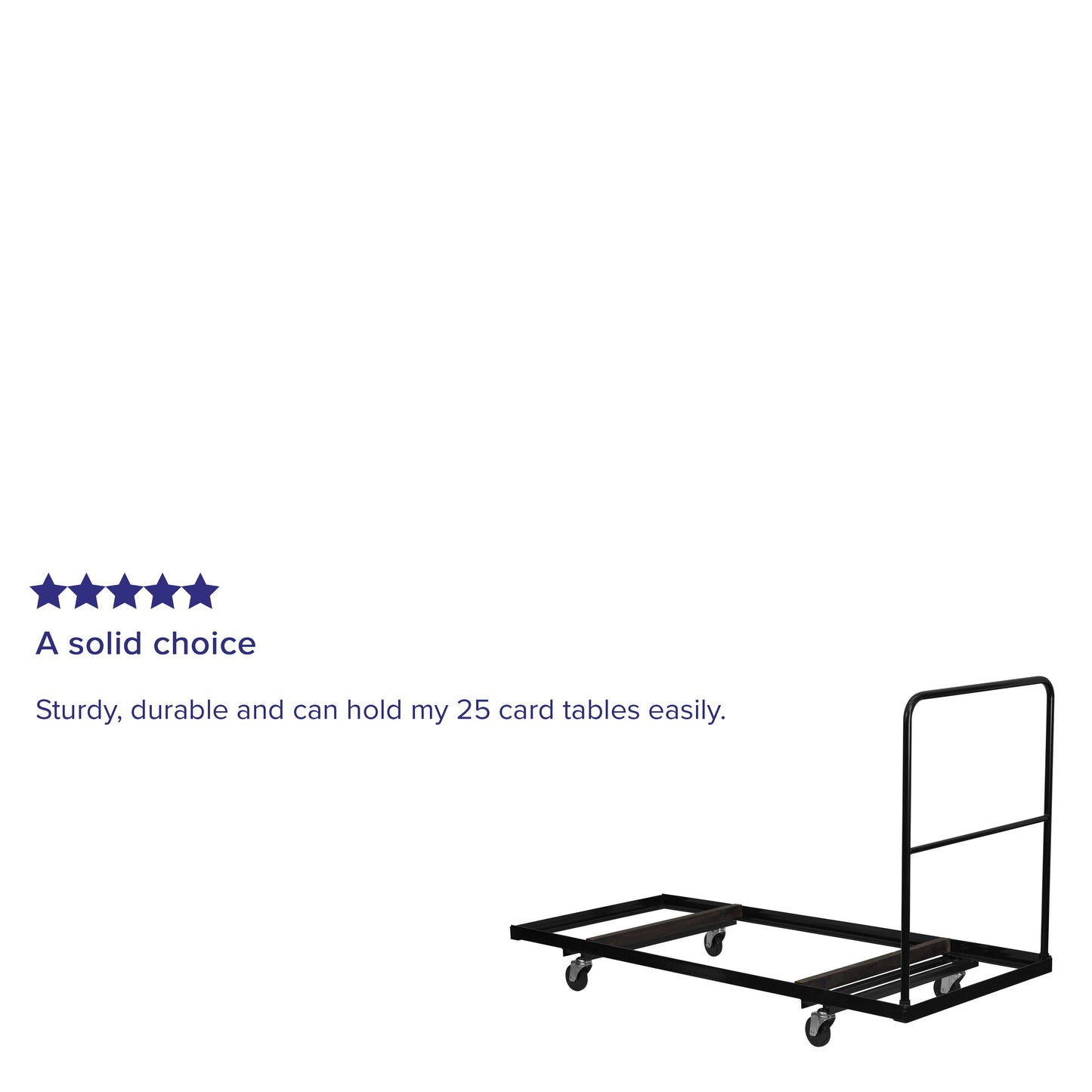 Black Folding Table Dolly for 30''W x 72''D Rectangular Folding Tables