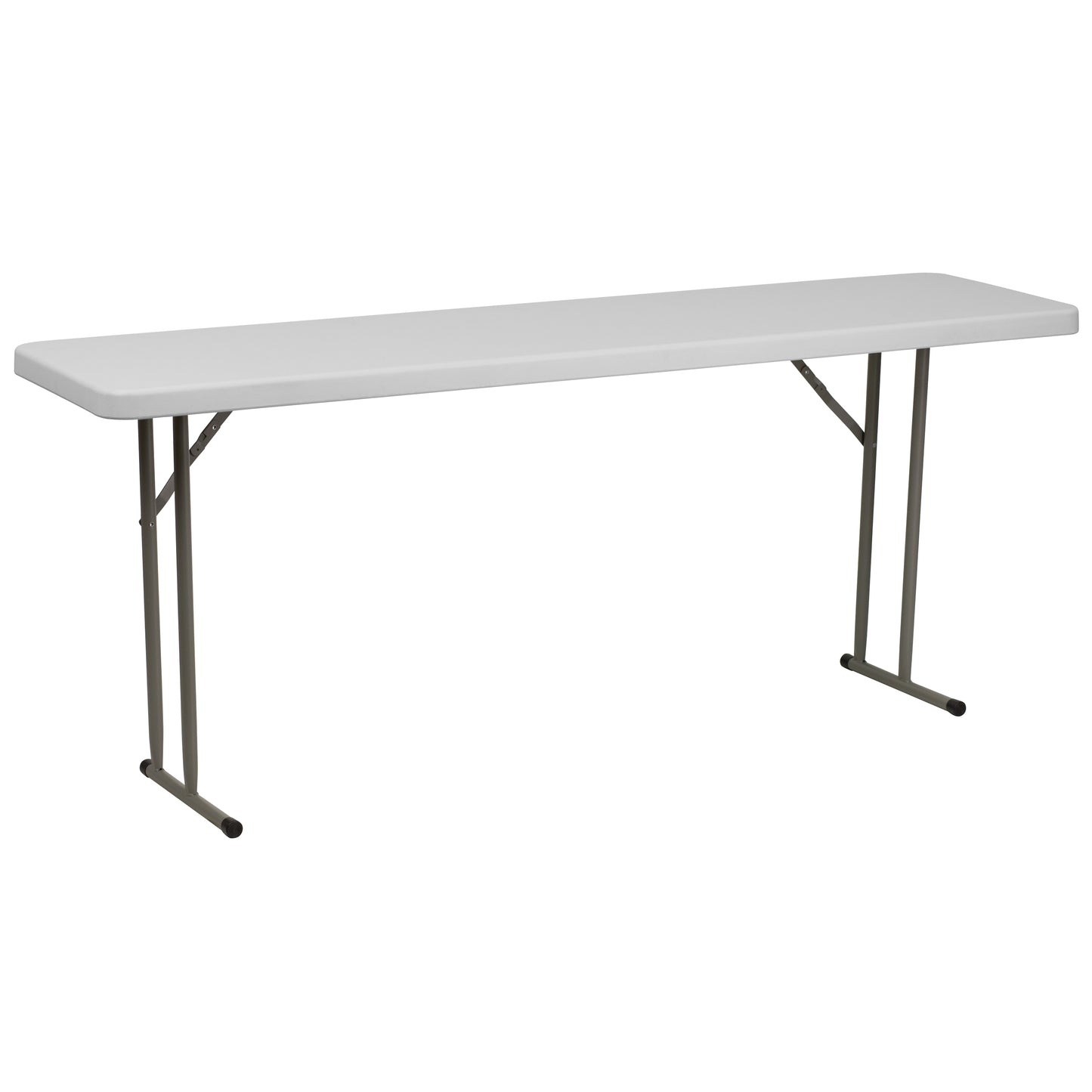 3-Person Commercial 6 ft. Folding Table with Granite White Top and 220 lb. Capacity -