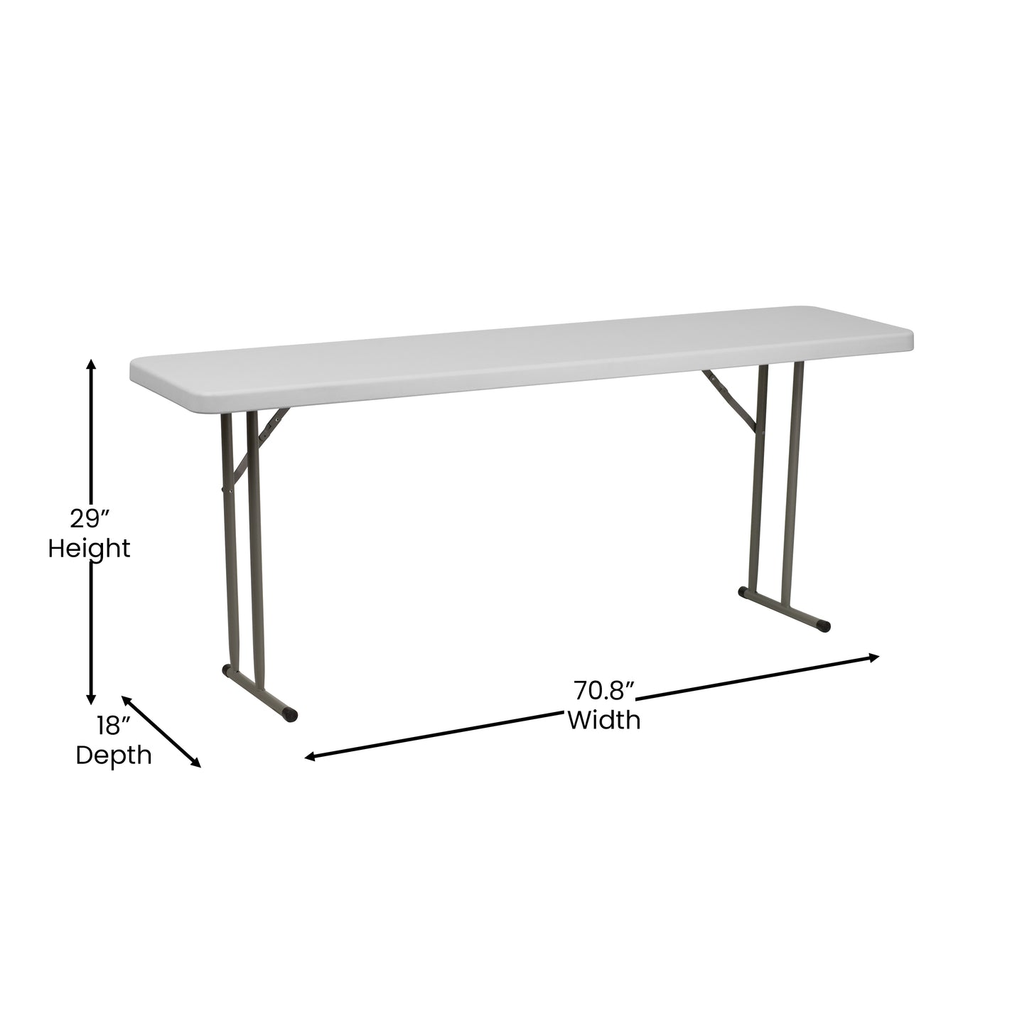 3-Person Commercial 6 ft. Folding Table with Granite White Top and 220 lb. Capacity -