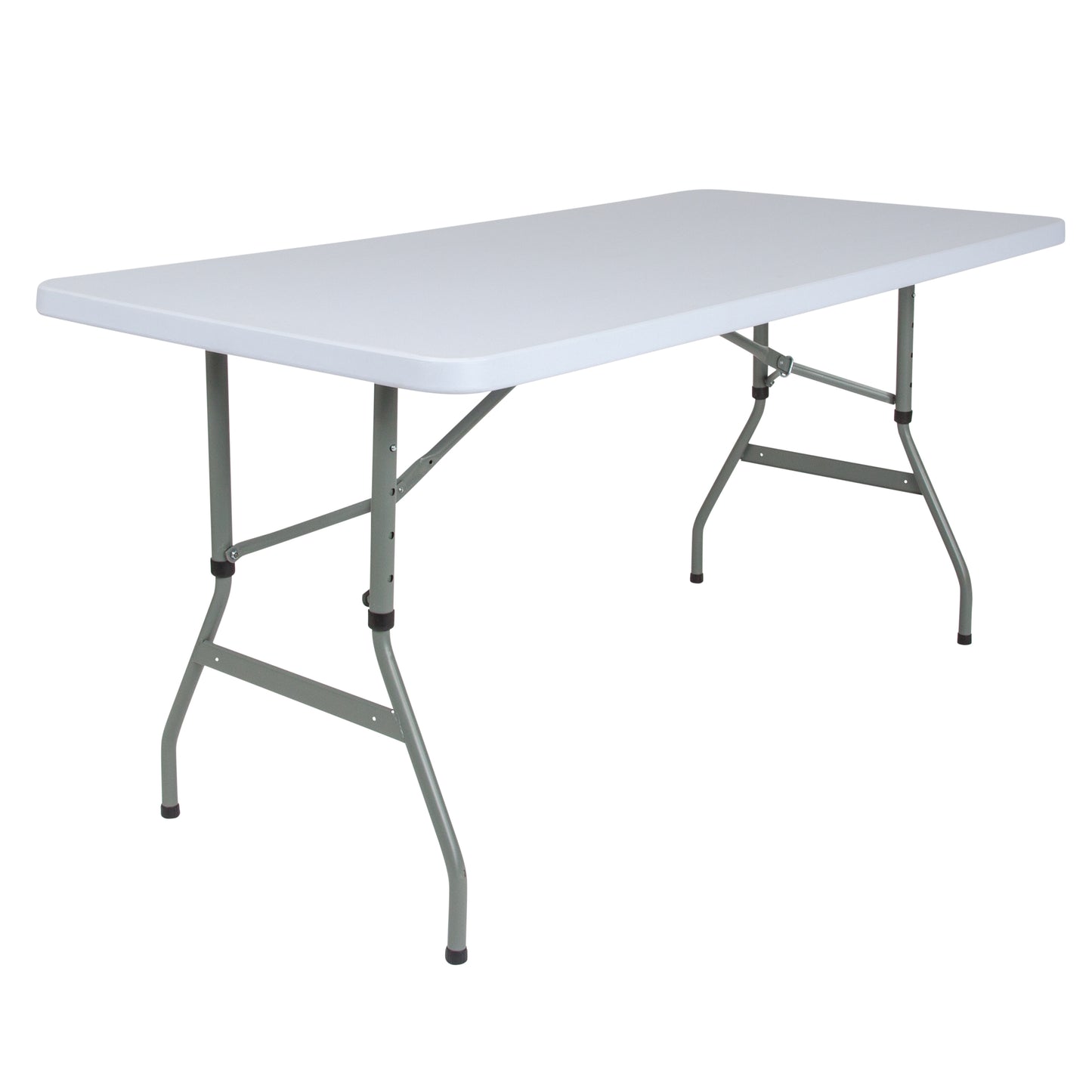 5 ft. Adjustable Height Granite White Folding Table