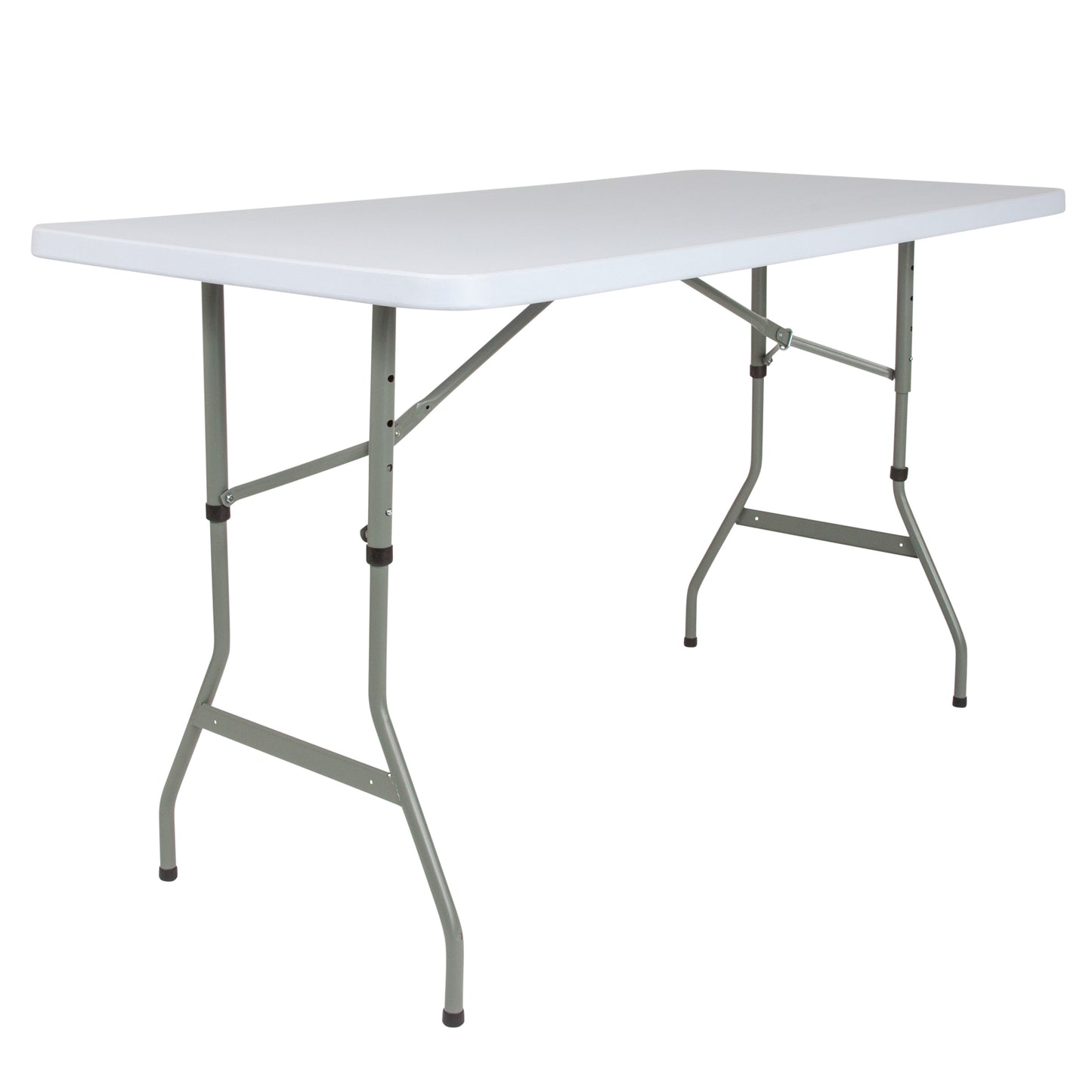 5 ft. Adjustable Height Granite White Folding Table