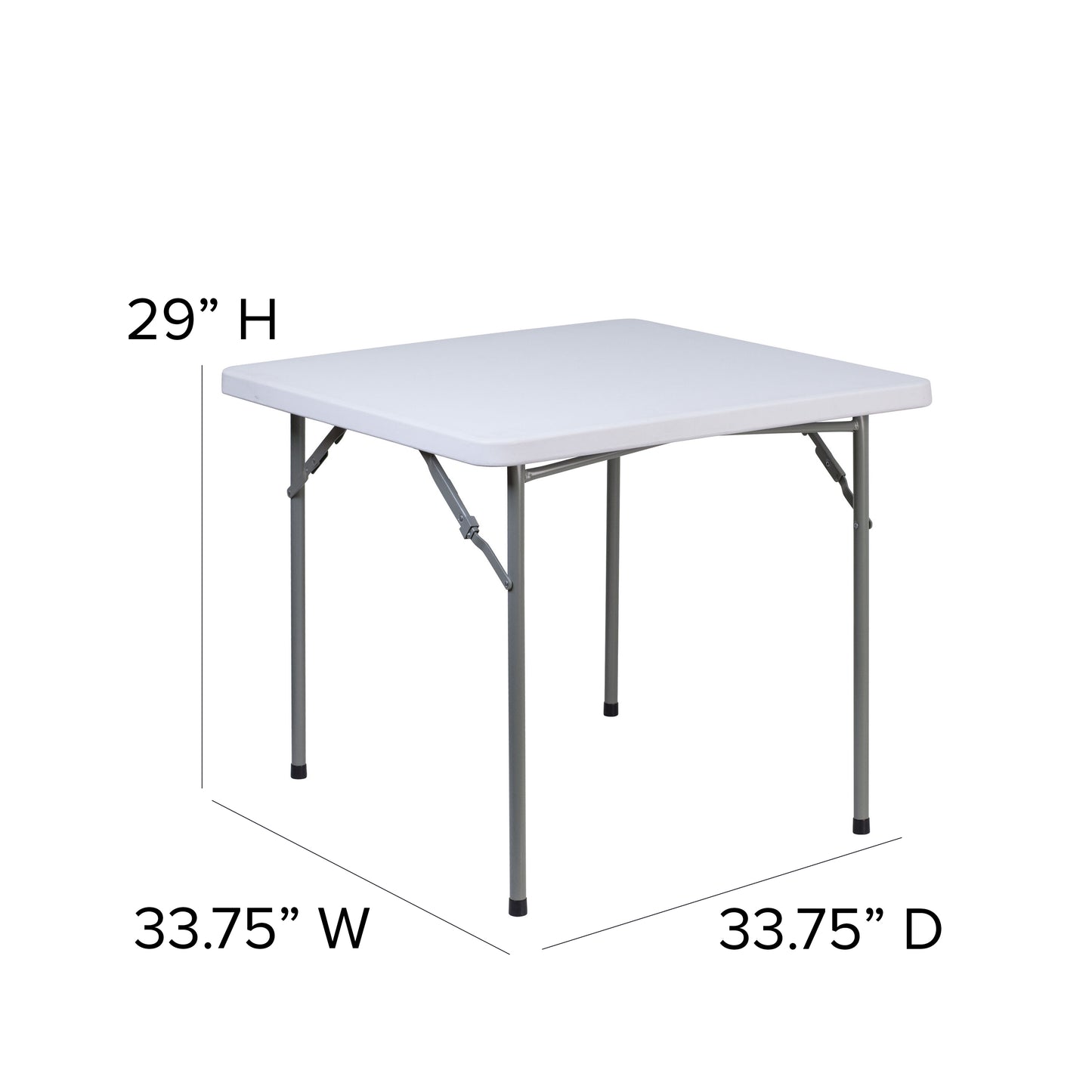 34 In. Granite White Folding Table