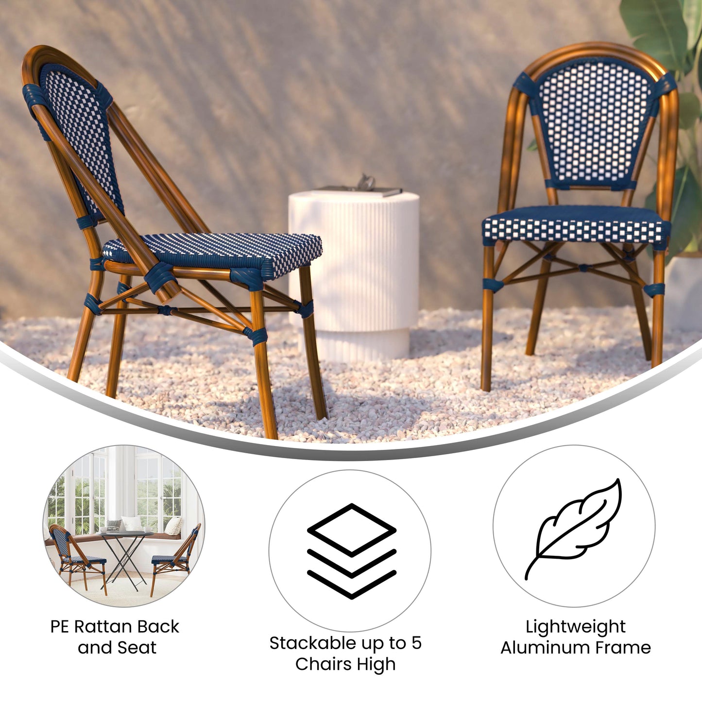 Commercial French Bistro Indoor/Outdoor Stacking Chair