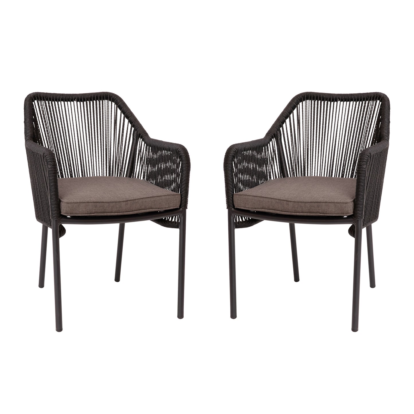 All-Weather Woven Stacking Club Chairs - Set of 2