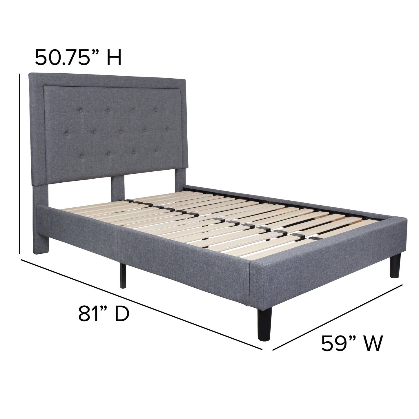 Full Size Tufted Upholstered Platform Bed